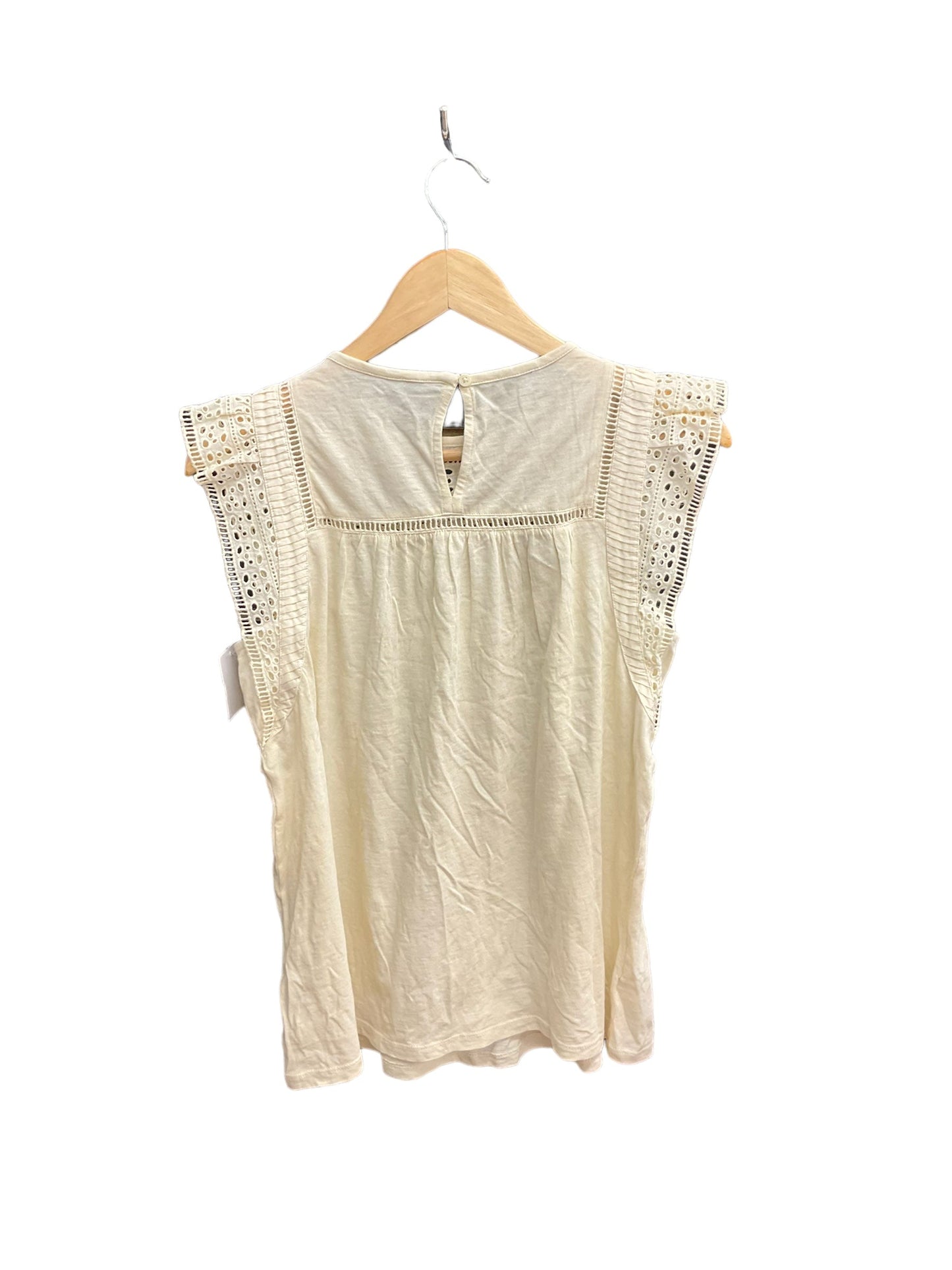 Cream Top Sleeveless Loft, Size S