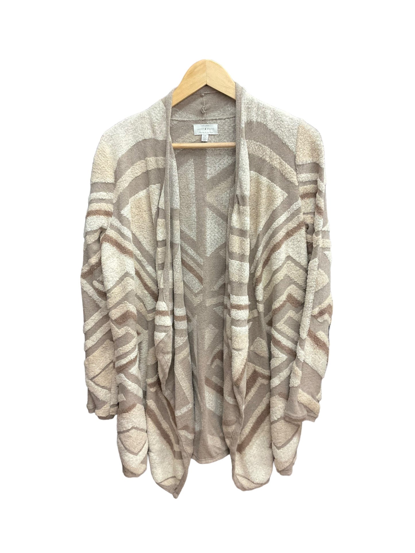 Sweater Cardigan By Lucky Brand O In Brown, Size: S