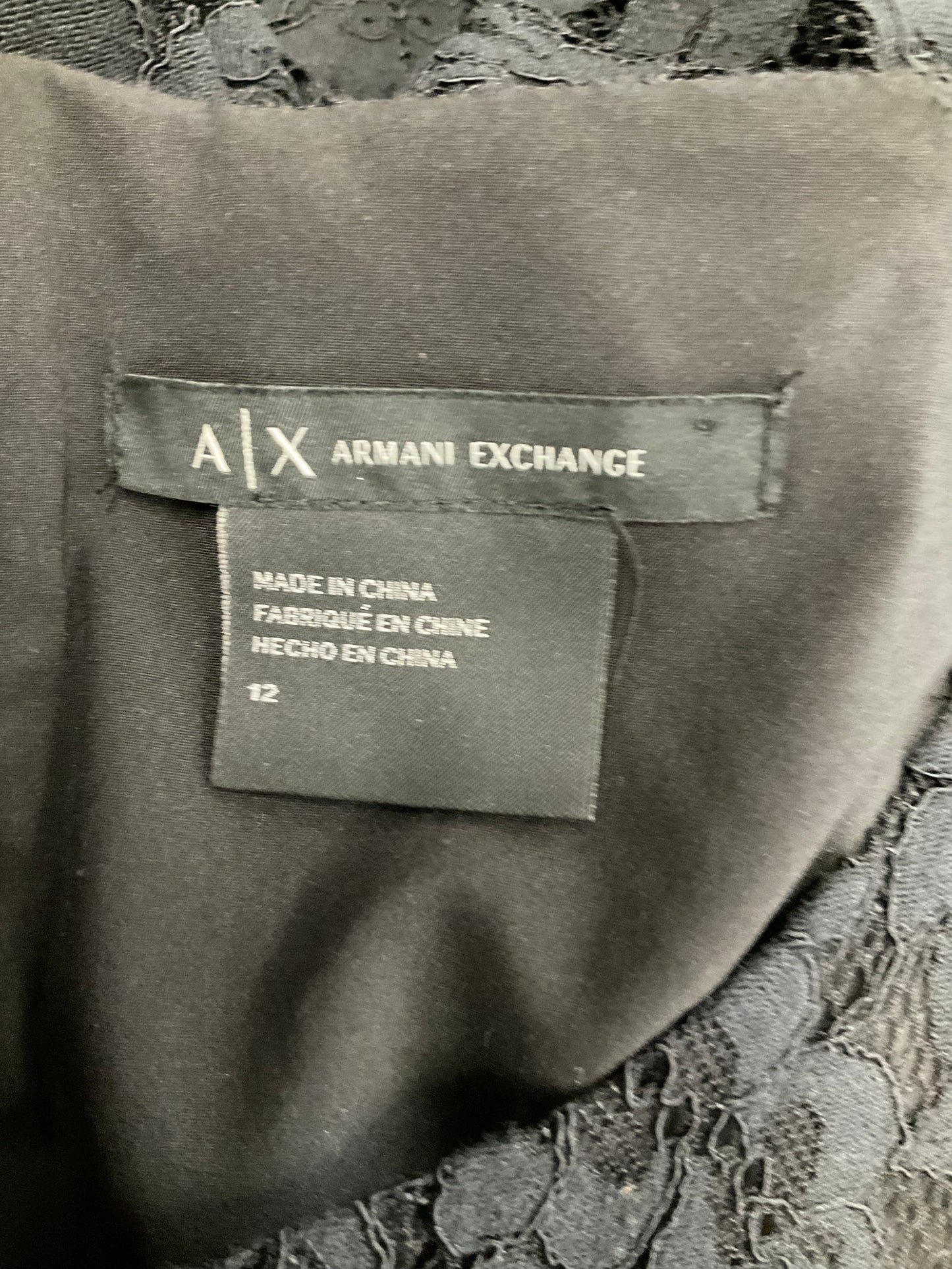 Black Dress Party Short Armani Exchange, Size 12