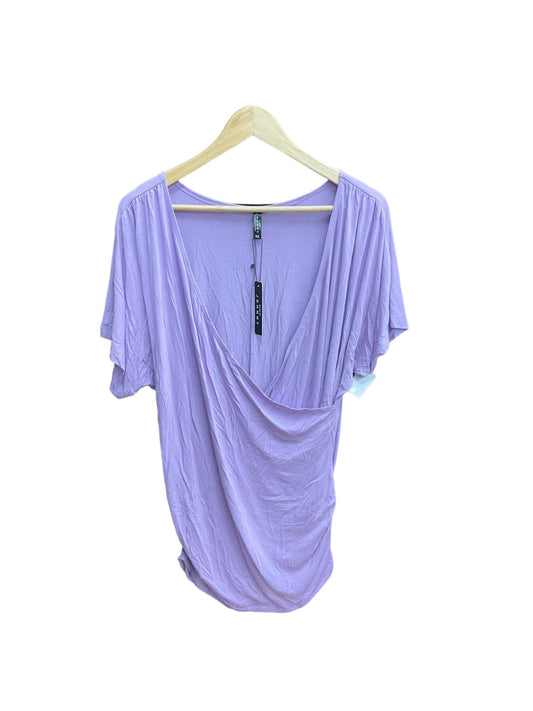 Purple Top Short Sleeve Clothes Mentor, Size Xxl