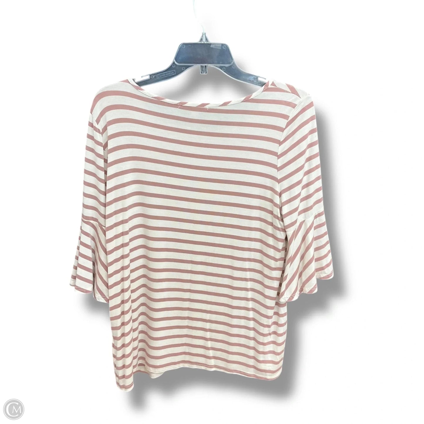 Top 3/4 Sleeve By Green Envelope In Striped Pattern, Size: L