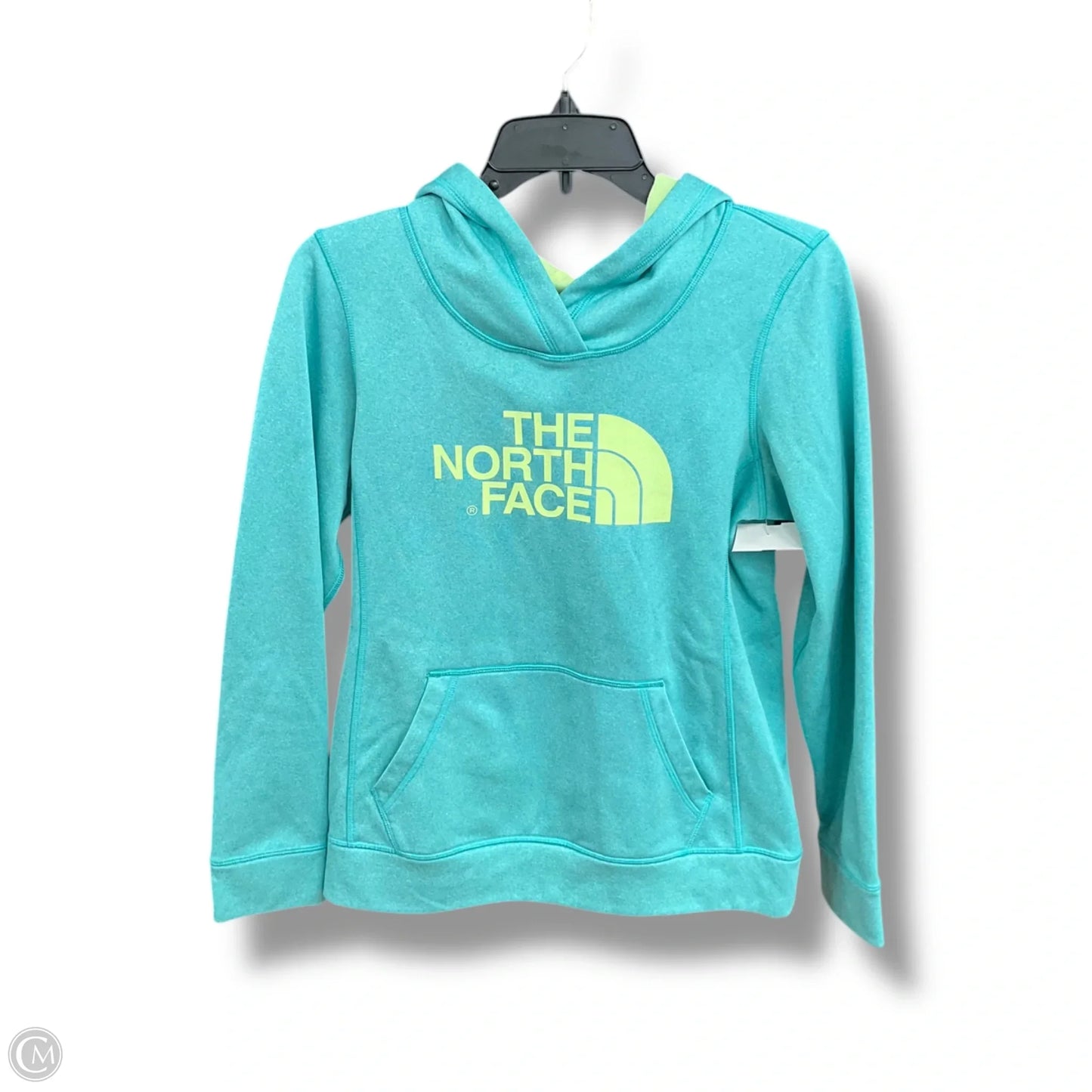 Athletic Top Long Sleeve Hoodie By The North Face In Green, Size: S