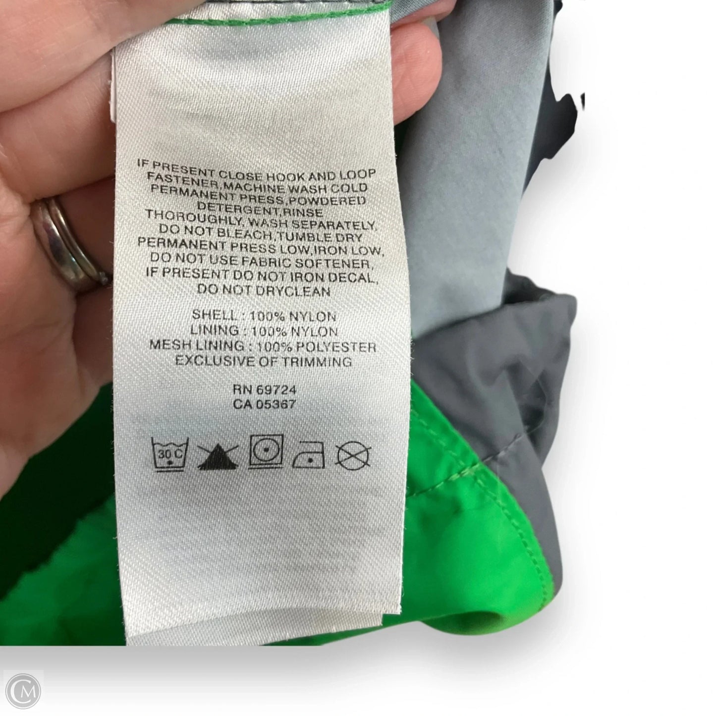 Jacket Windbreaker By Columbia In Green & Grey, Size: M