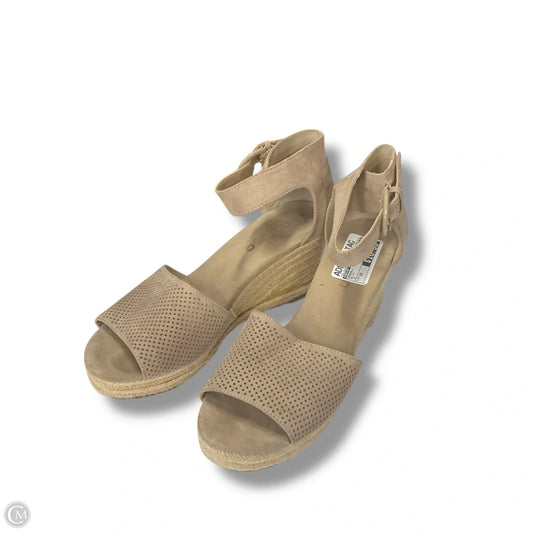 Sandals Heels Wedge By Unisa In Beige, Size: 10