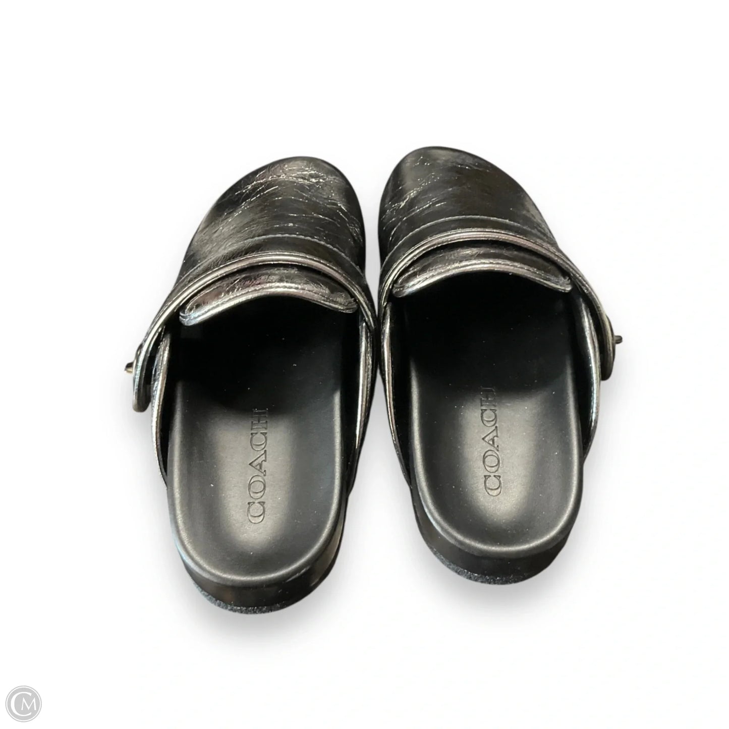 Shoes Designer By Coach In Black & Silver, Size: 7
