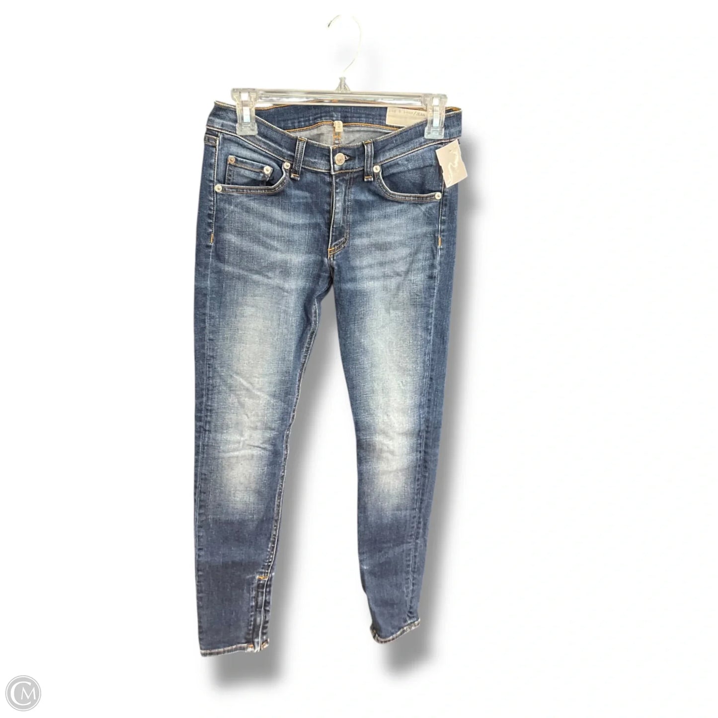 Jeans Skinny By Rag And Bone In Blue Denim, Size: 4