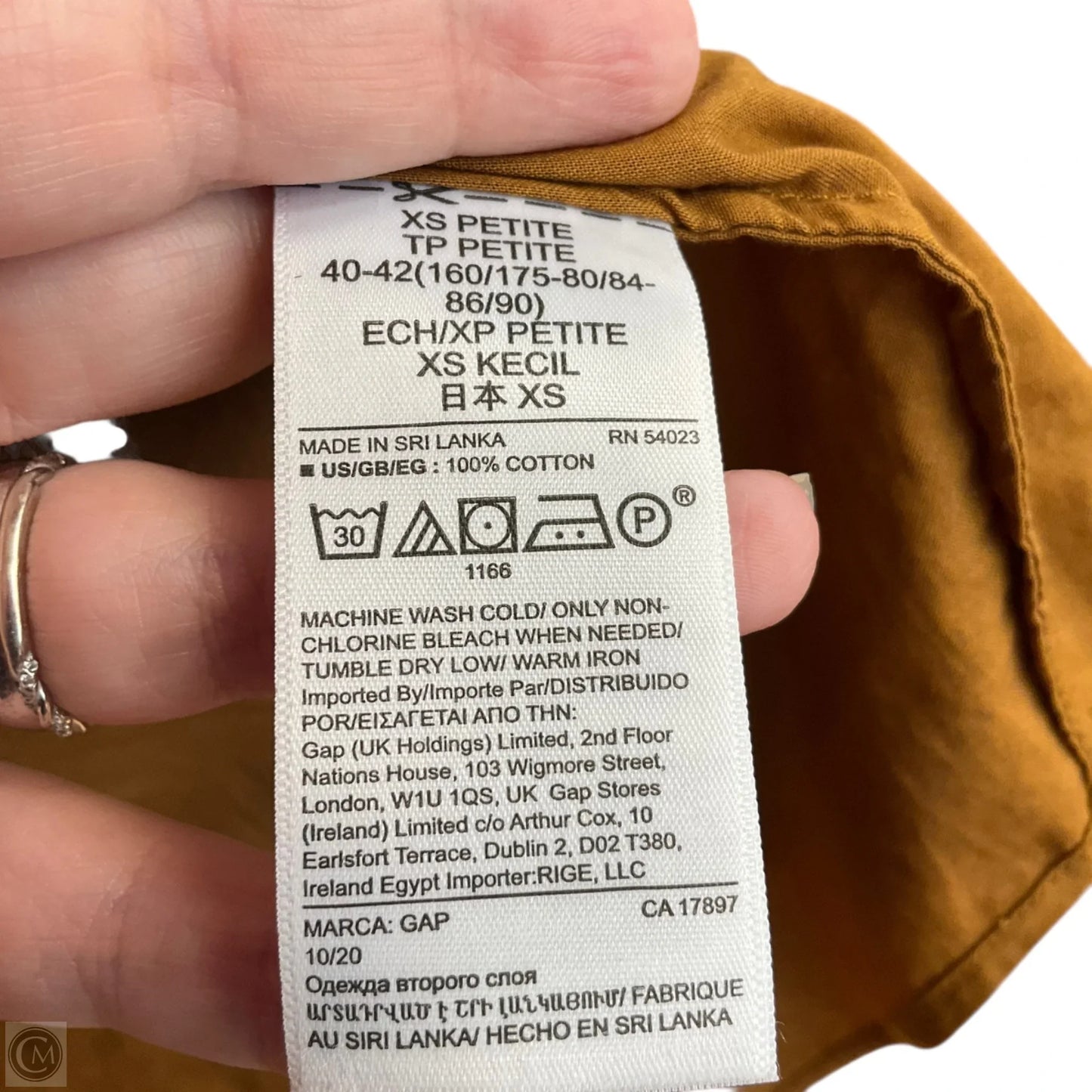 Blouse Short Sleeve By Gap In Brown, Size: Xs