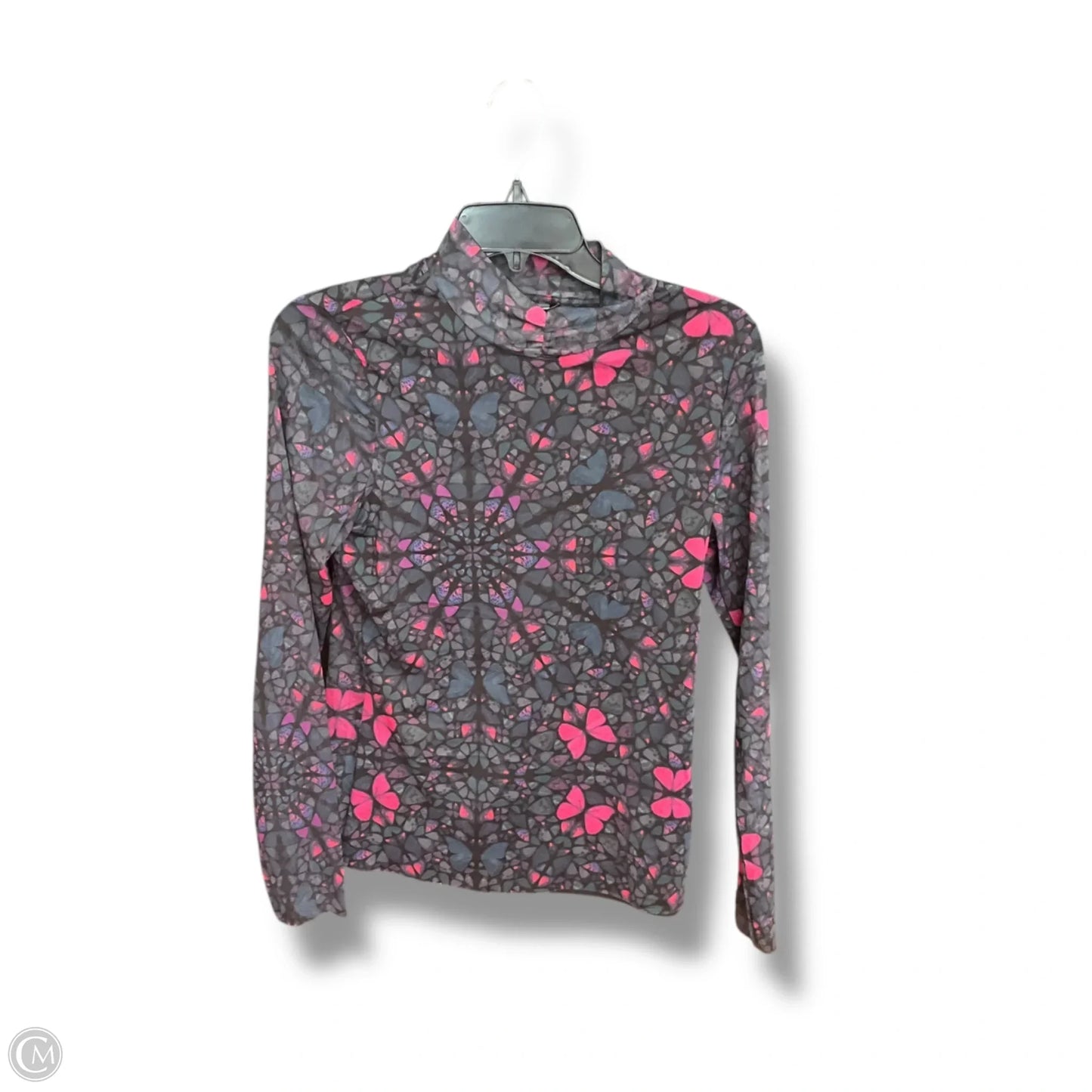 Top Long Sleeve By Ted Baker In Black & Pink, Size: S