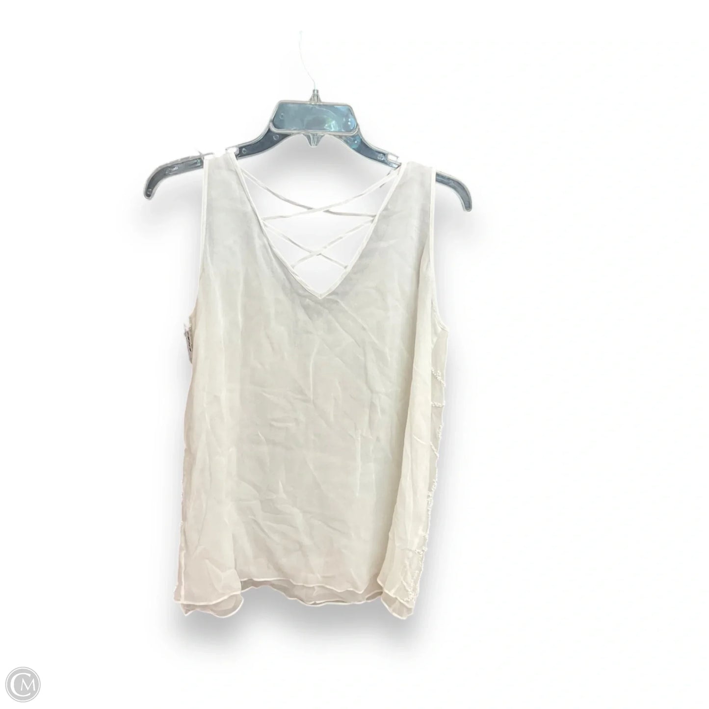 Top Sleeveless By Cmb In White, Size: M