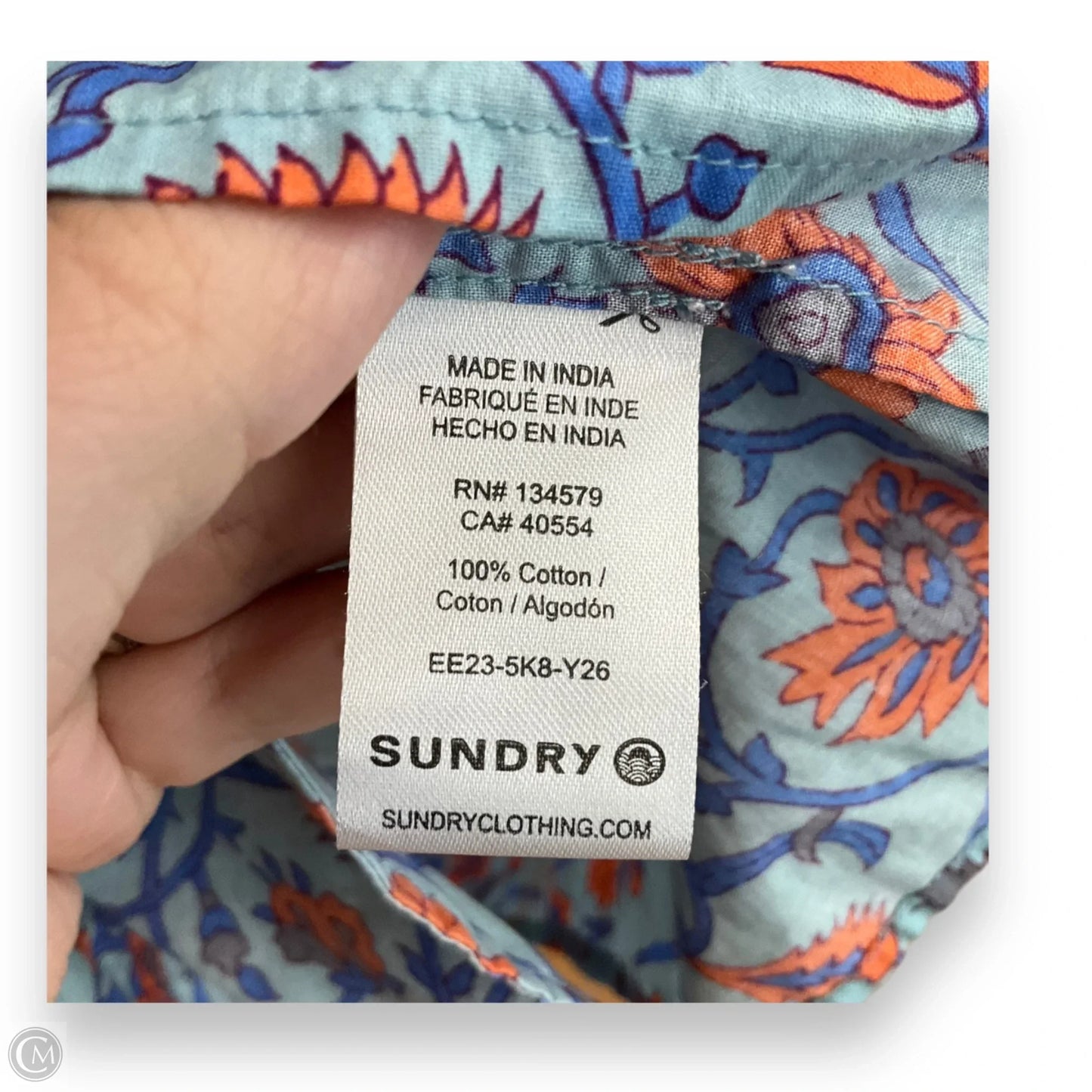 Dress Casual Short By Sundry In Blue & Orange, Size: S