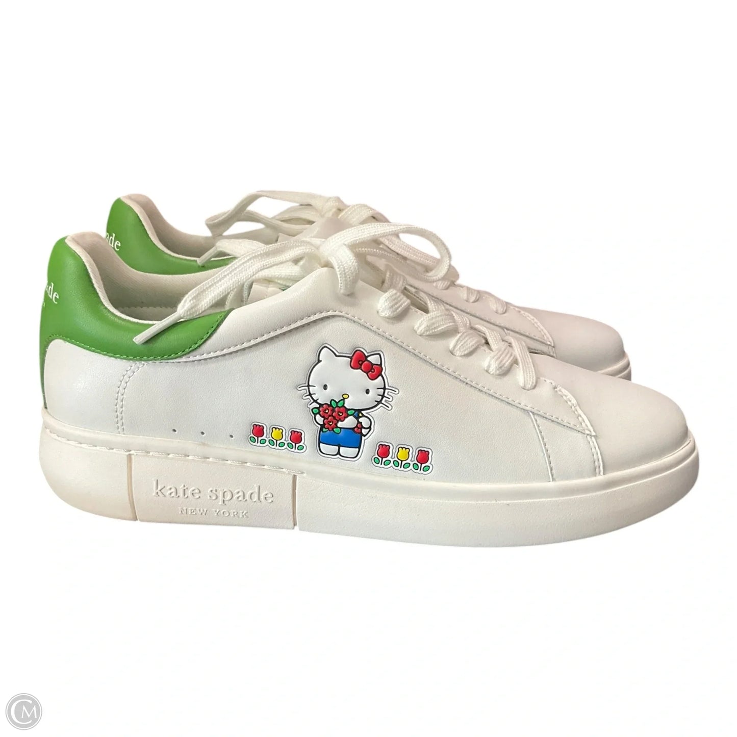 Shoes Designer By Kate Spade In Green & White, Size: 10