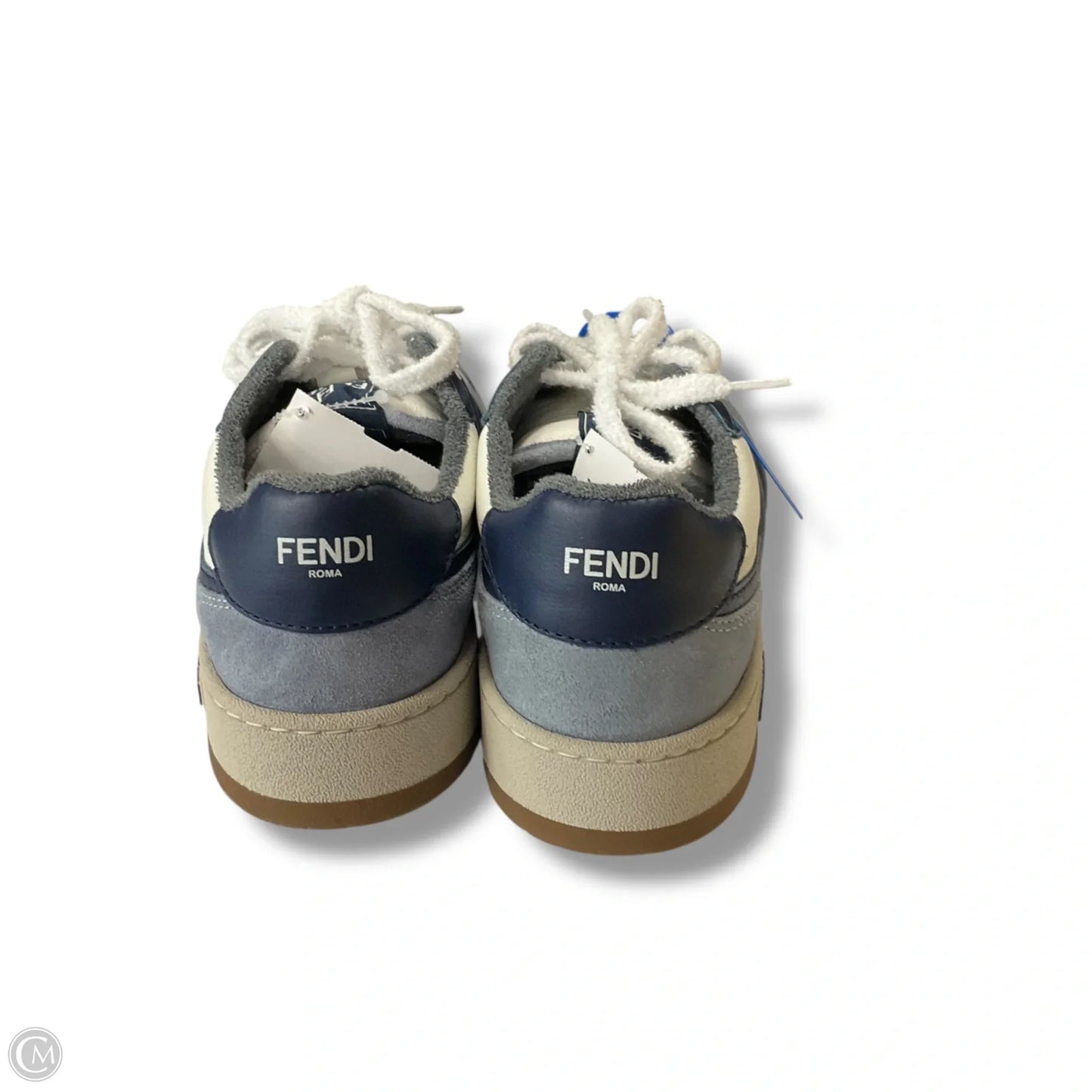 Shoes Luxury Designer By Fendi In Blue & Cream, Size: 9