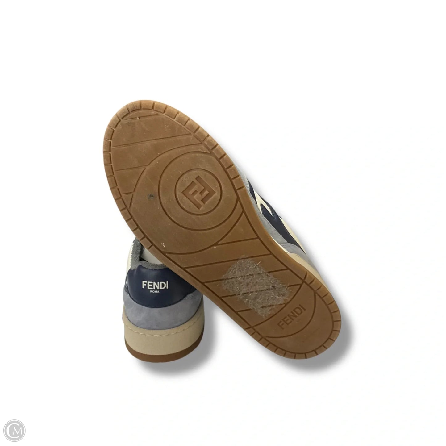 Shoes Luxury Designer By Fendi In Blue & Cream, Size: 9