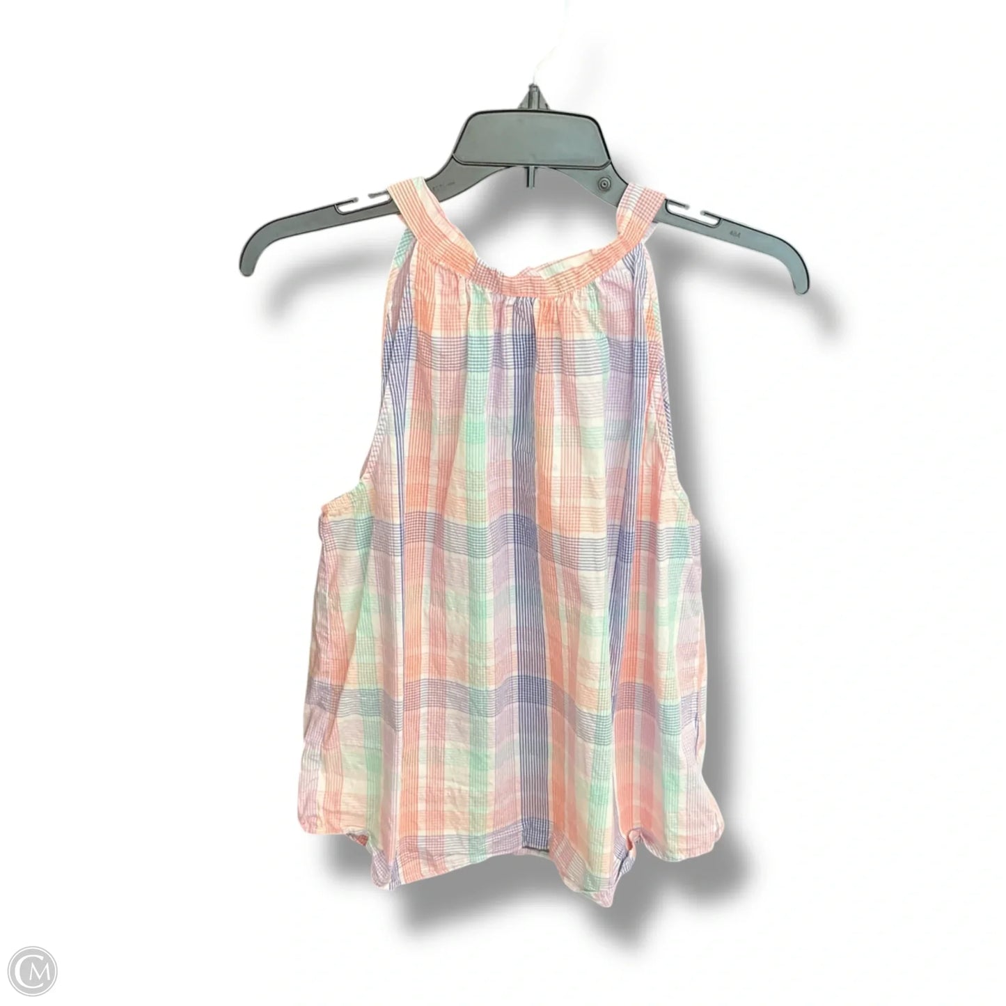 Top Sleeveless By J. Crew In Plaid Pattern, Size: M