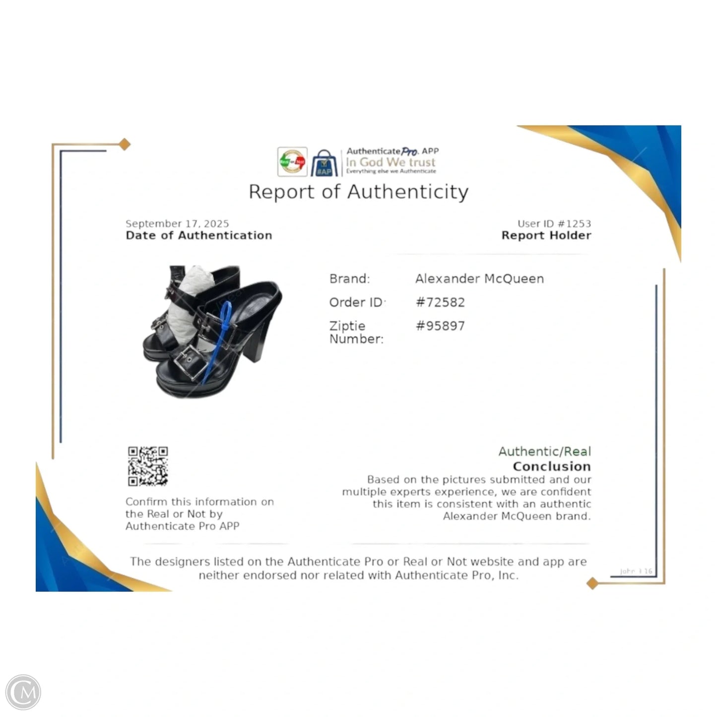 Shoes Luxury Designer By Alexander Mcqueen In Black, Size: 9.5