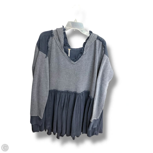 Sweatshirt Hoodie By Free People In Blue, Size: S
