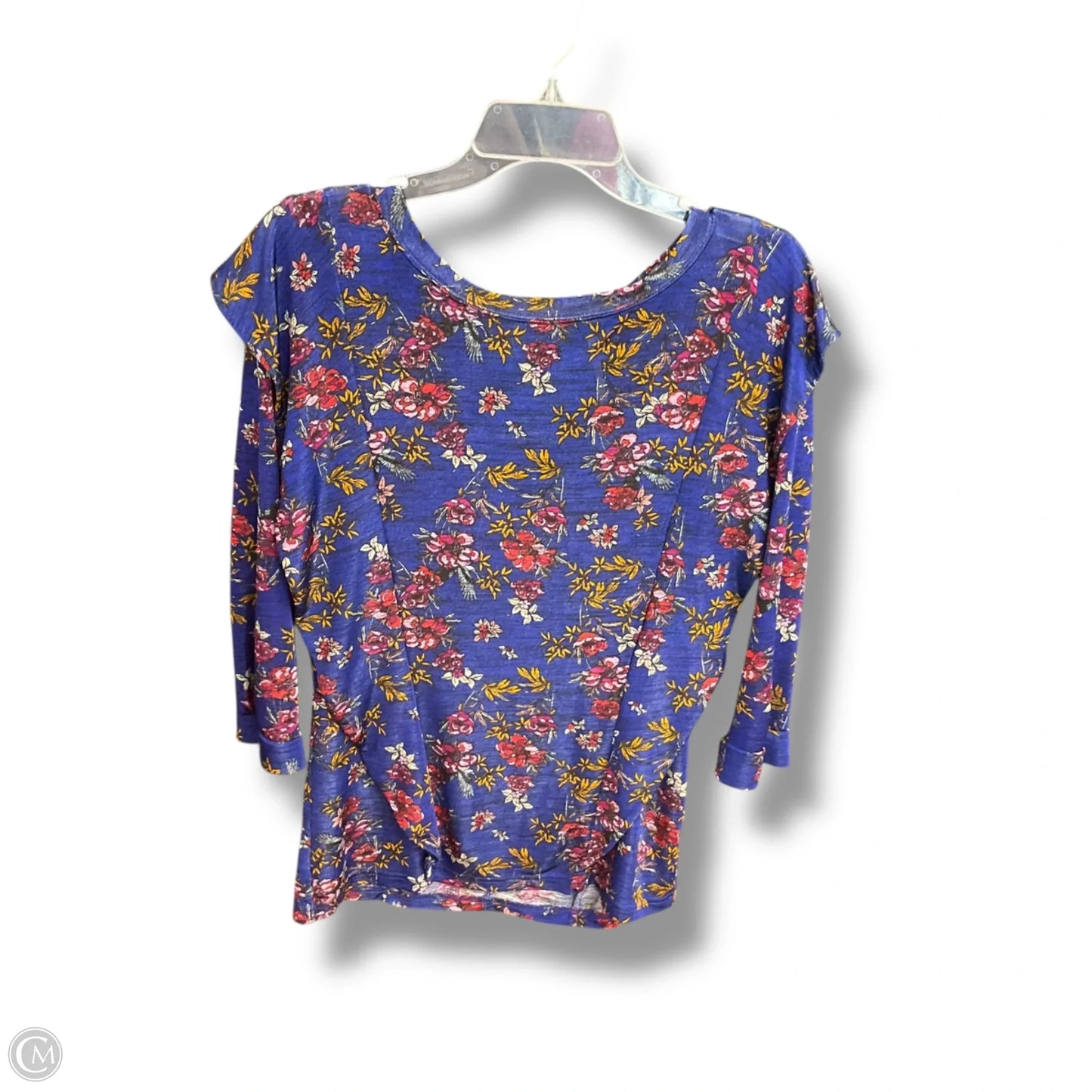 Top 3/4 Sleeve By Free People In Blue, Size: M
