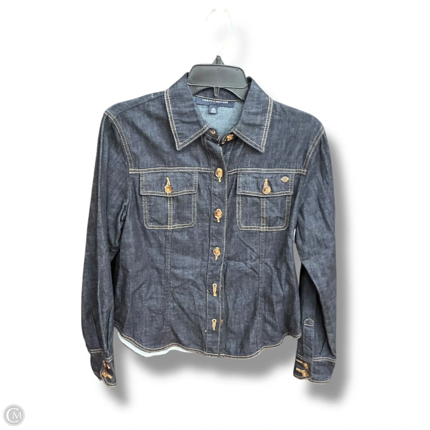 Jacket Shirt By Tommy Hilfiger In Blue Denim, Size: Xs