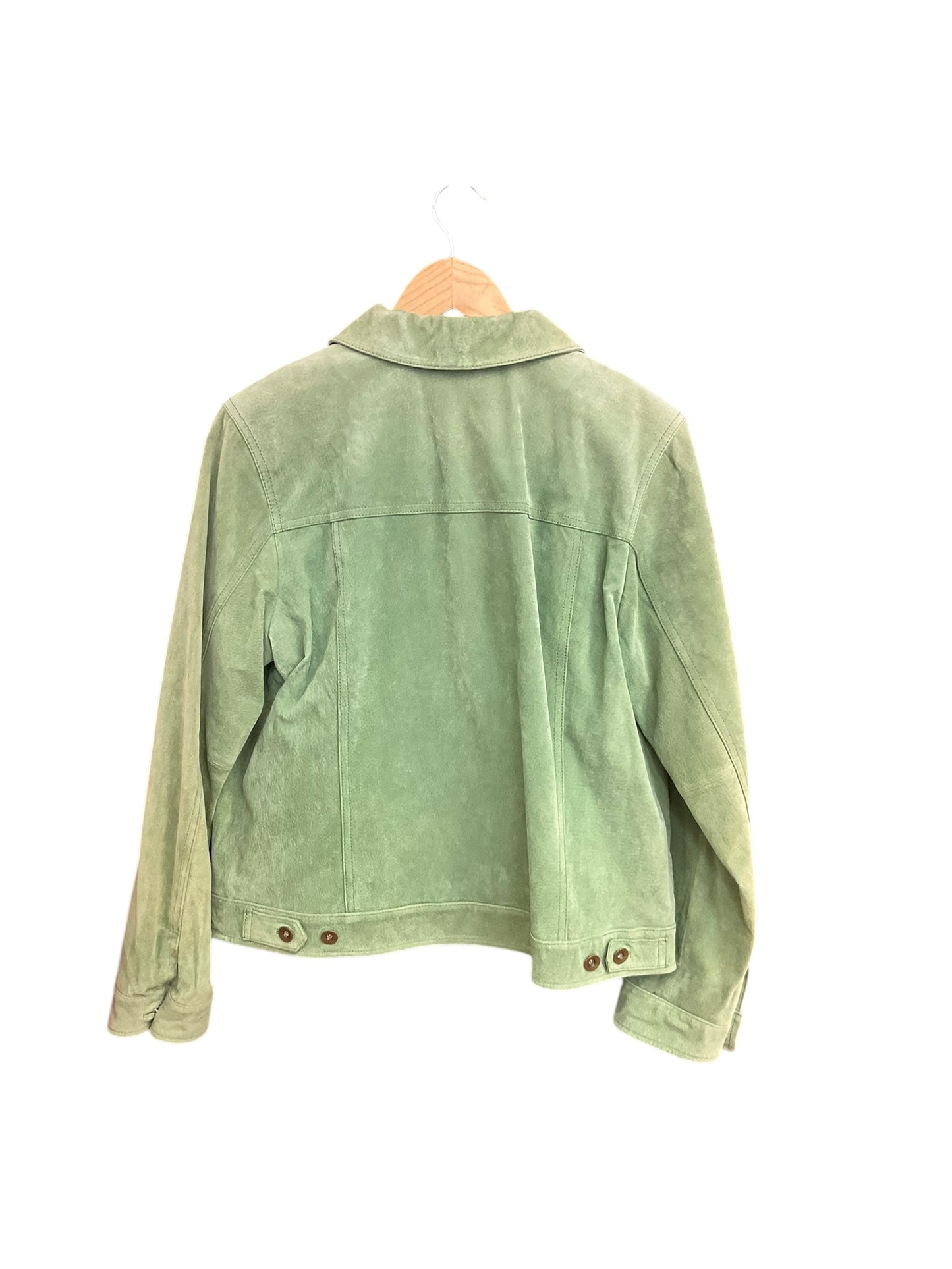 Jacket Leather By Charter Club In Green, Size: L