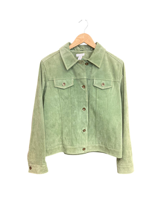 Jacket Leather By Charter Club In Green, Size: L