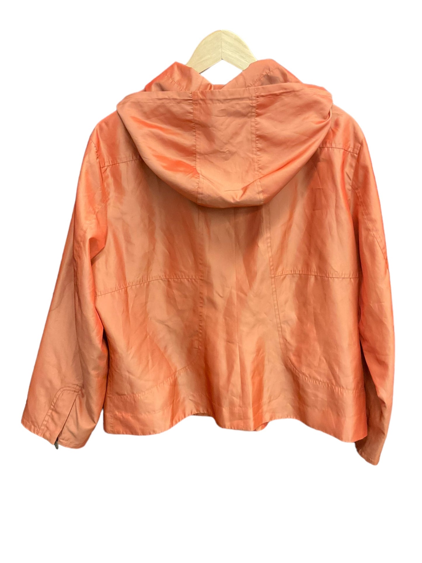 Jacket Windbreaker By Chicos In Orange, Size: Xl