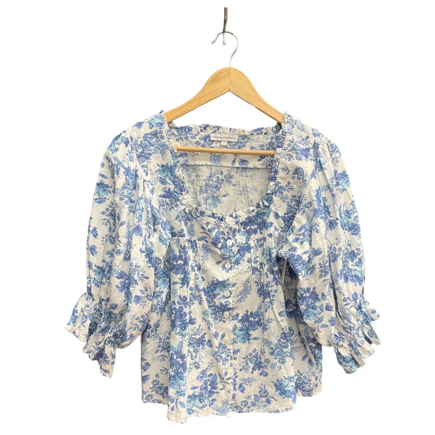 Blouse 3/4 Sleeve By Cupcakes And Cashmere In Floral Print, Size: S