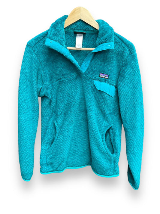 Athletic Top Long Sleeve Collar By Patagonia In Teal, Size: M