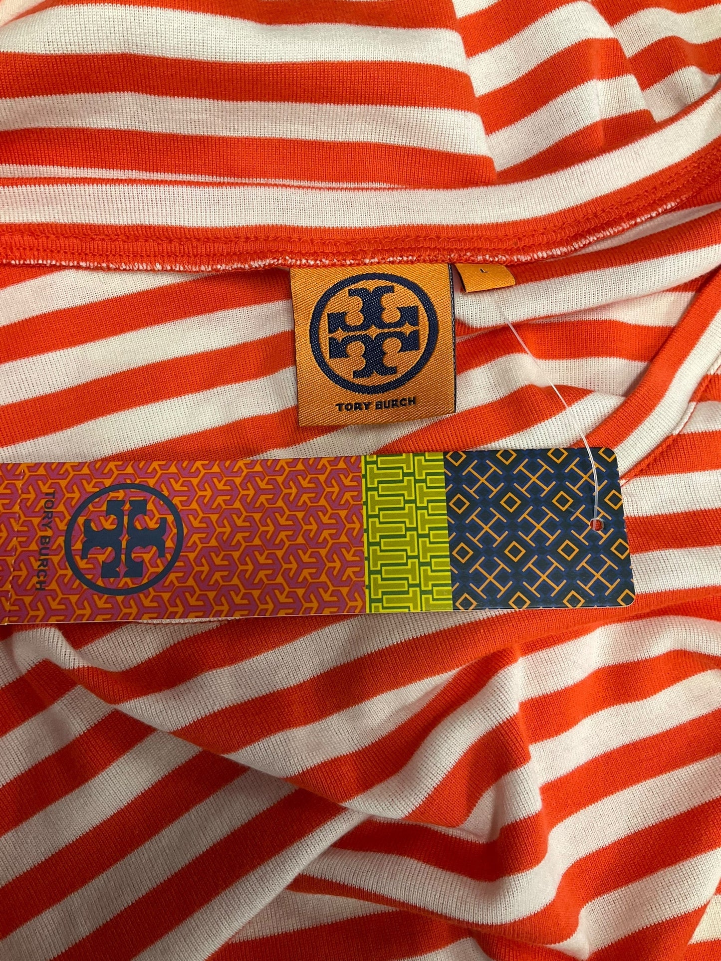 Top Long Sleeve By Tory Burch In Striped Pattern, Size: L