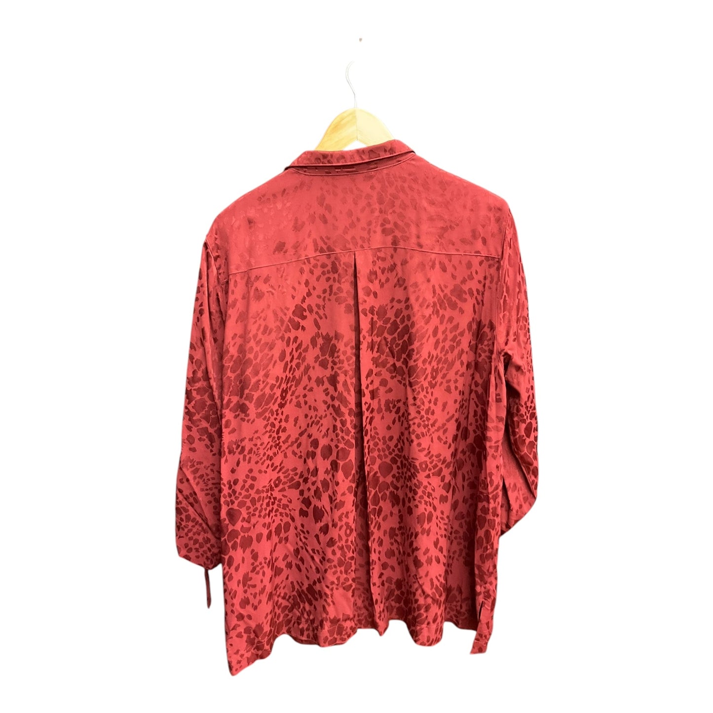 Blouse 3/4 Sleeve By John Mark In Red, Size: 1x