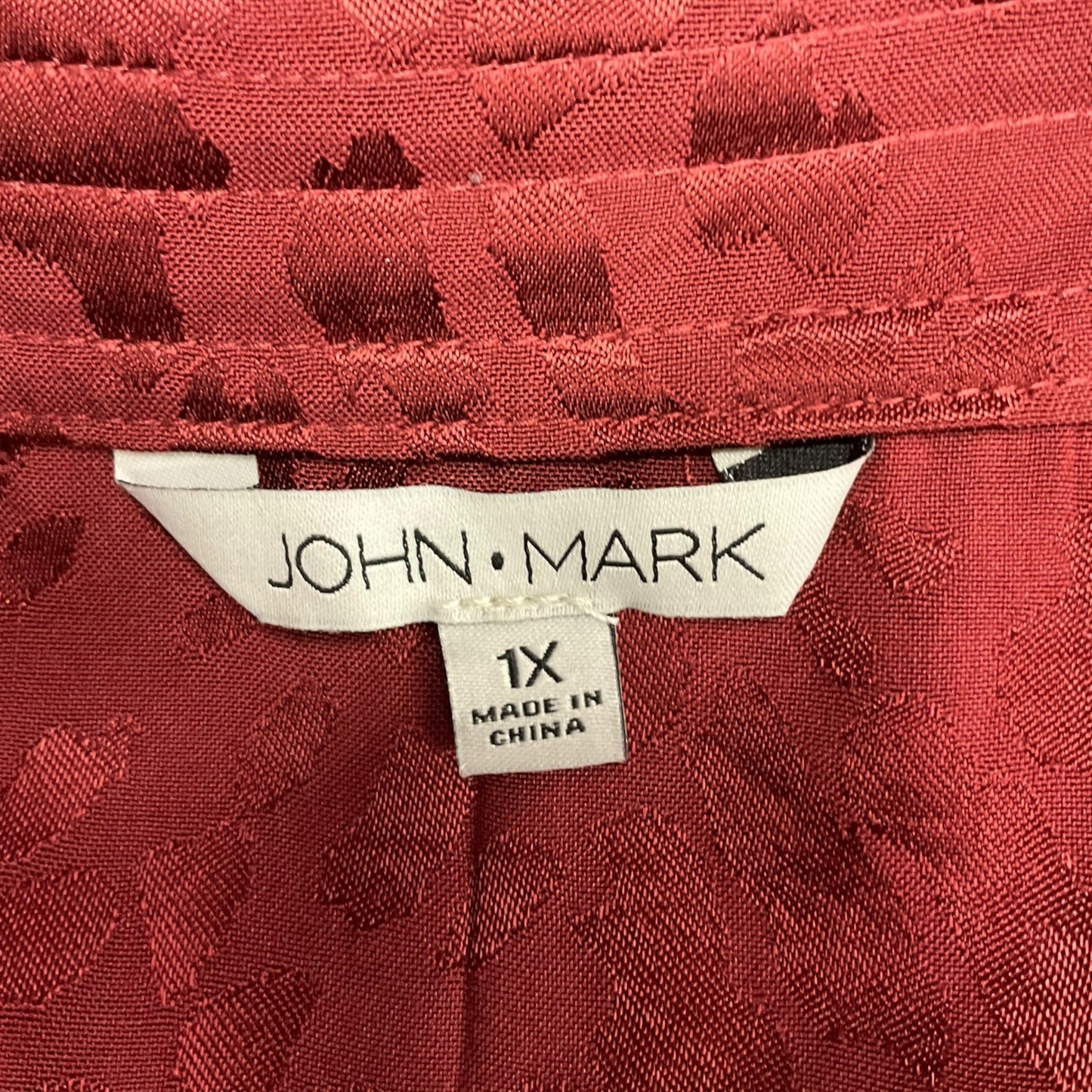 Blouse 3/4 Sleeve By John Mark In Red, Size: 1x