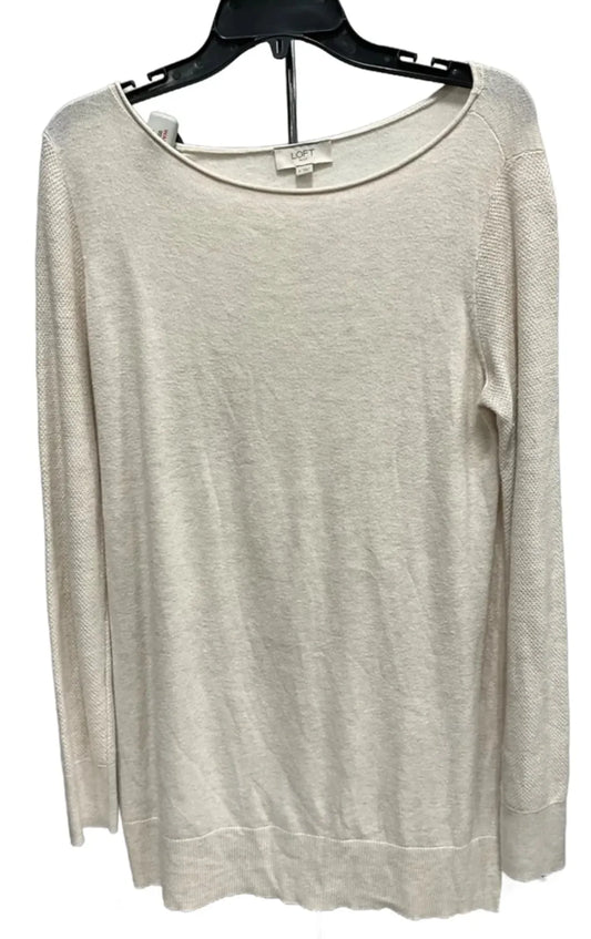 Top Long Sleeve By Loft In Cream, Size: M
