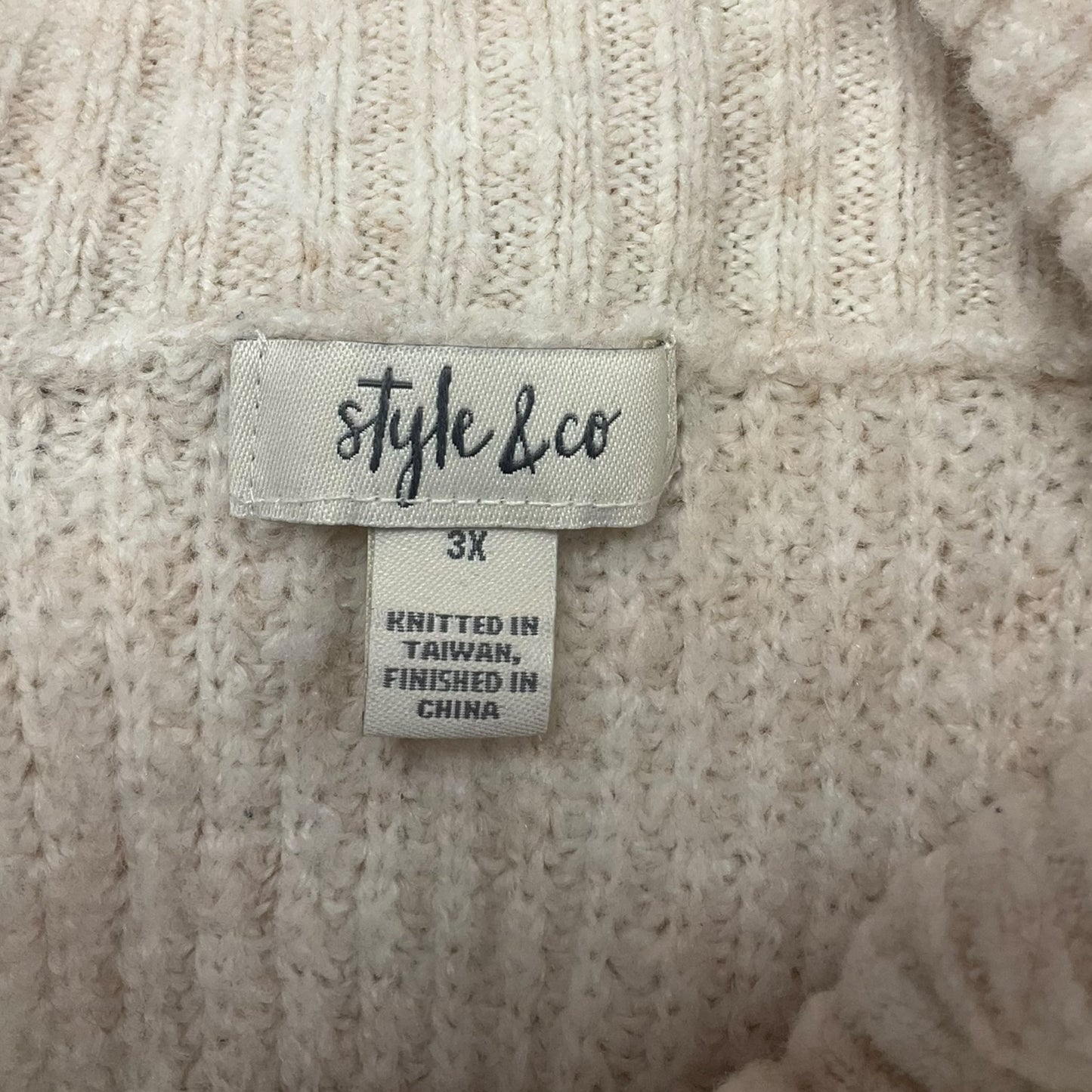 Sweater By Style And Company In Beige, Size: 3x