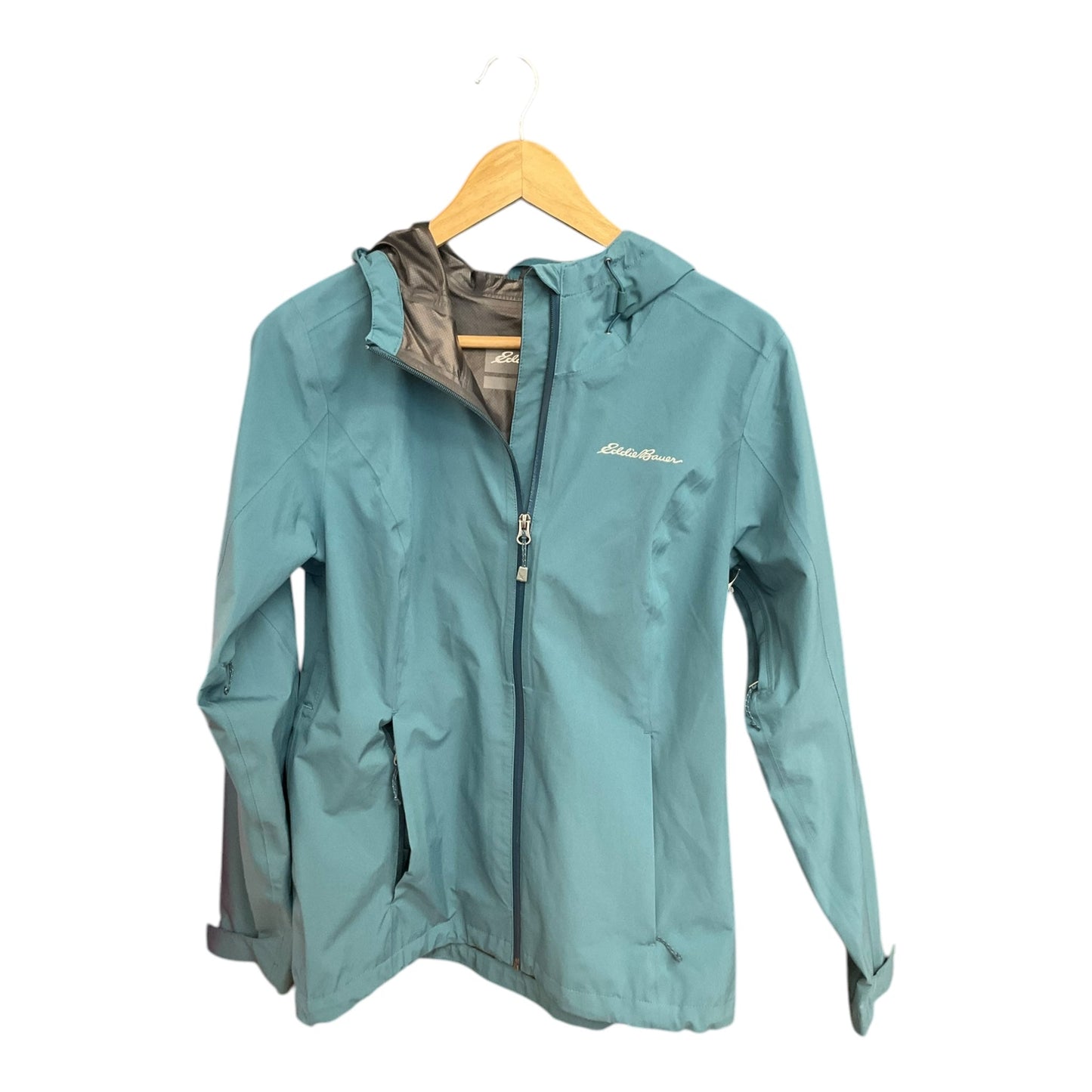 Jacket Windbreaker By Eddie Bauer In Teal, Size: M