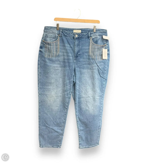 Jeans Cropped By Eloquii In Blue Denim, Size: 18