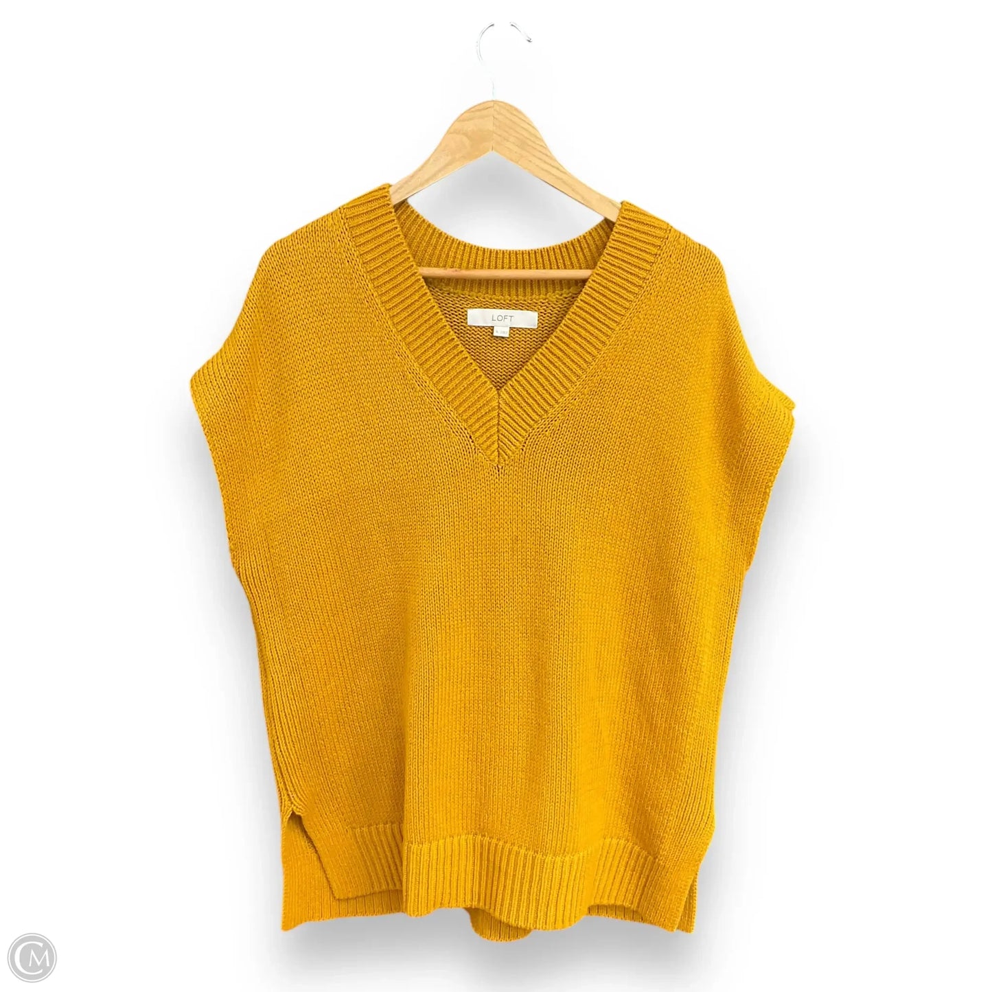 Vest Sweater By Loft In Yellow, Size: Xl