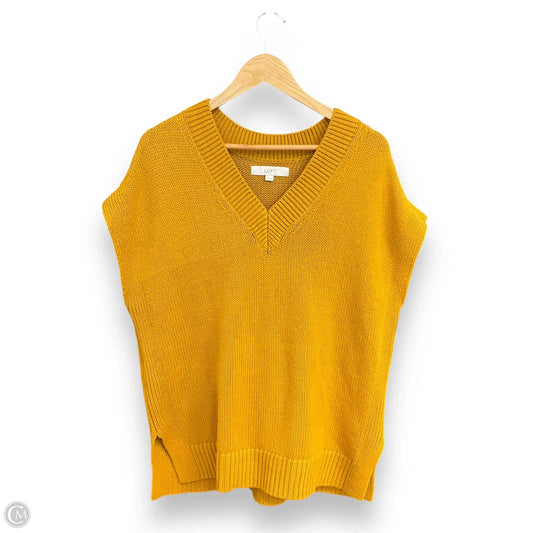 Vest Sweater By Loft In Yellow, Size: Xl