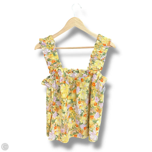 Top Sleeveless By Blu Pepper In Floral Print, Size: L