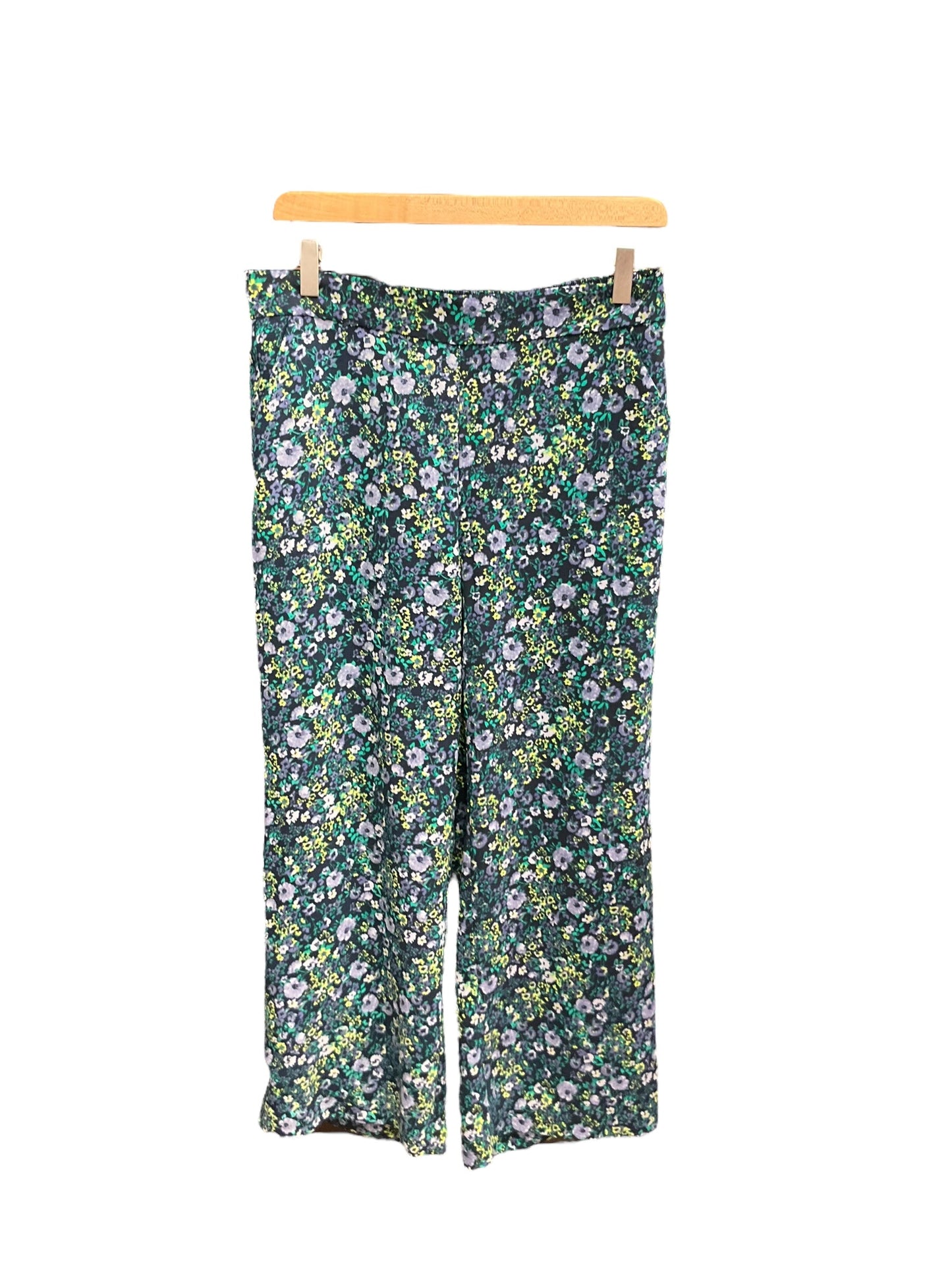 Floral Print Pants Wide Leg Loft, Size M