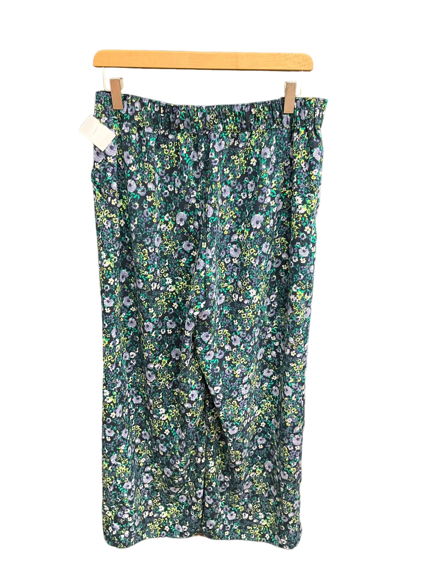 Floral Print Pants Wide Leg Loft, Size M