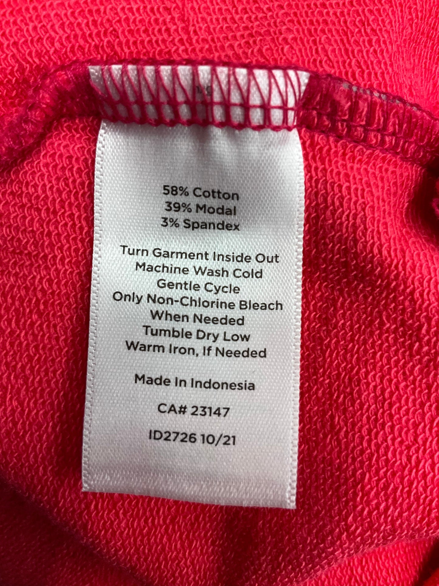 Pink Athletic Top Long Sleeve Collar Talbots, Size M