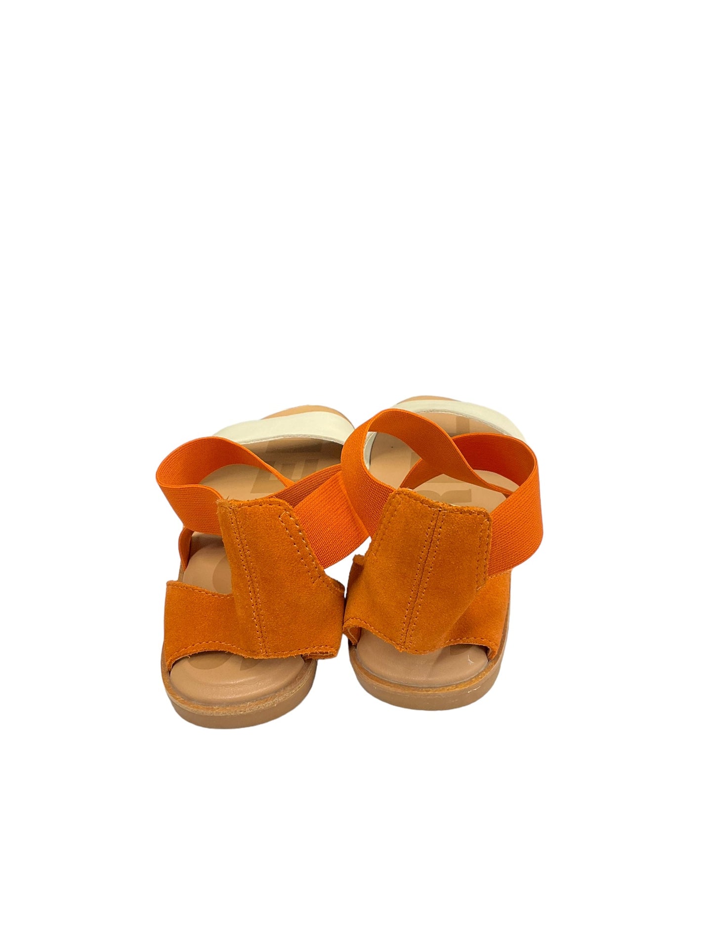 Orange & White Sandals Flats Sorel, Size 8
