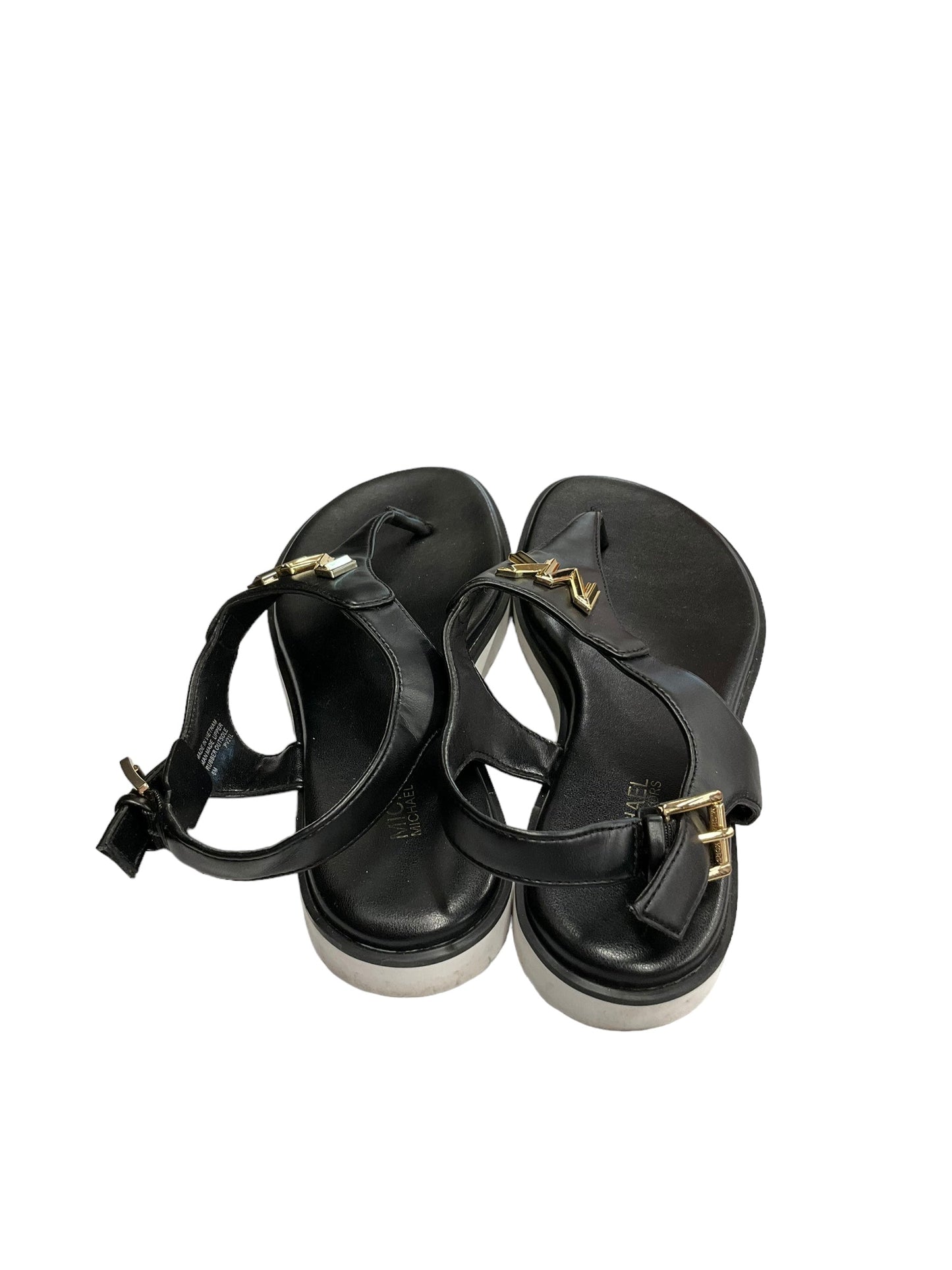 Black Sandals Flats Michael By Michael Kors, Size 6