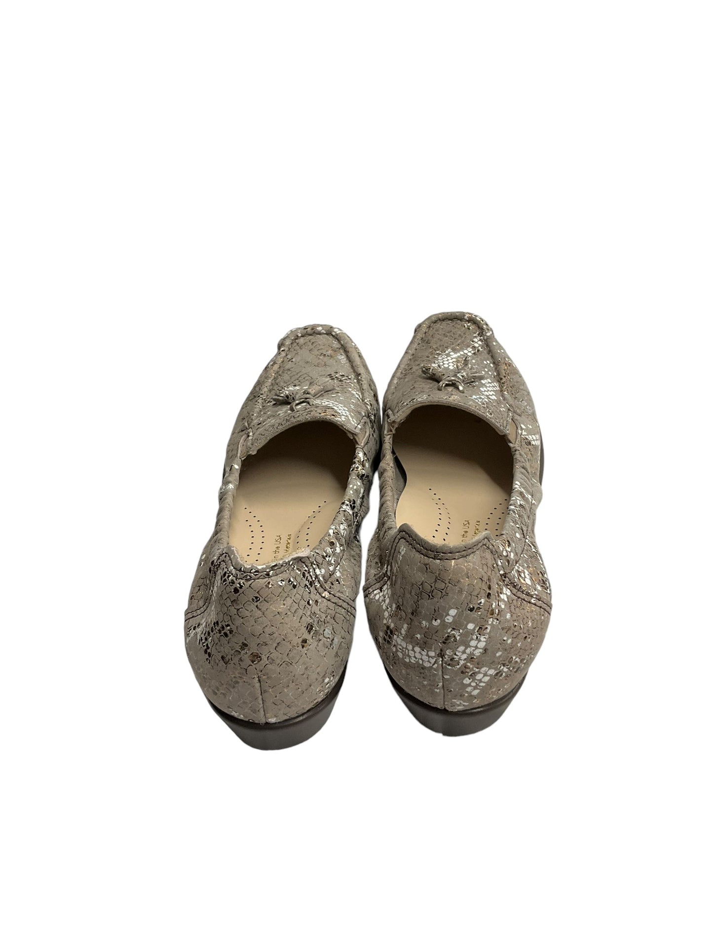 Snakeskin Print Shoes Flats Sas, Size 8.5