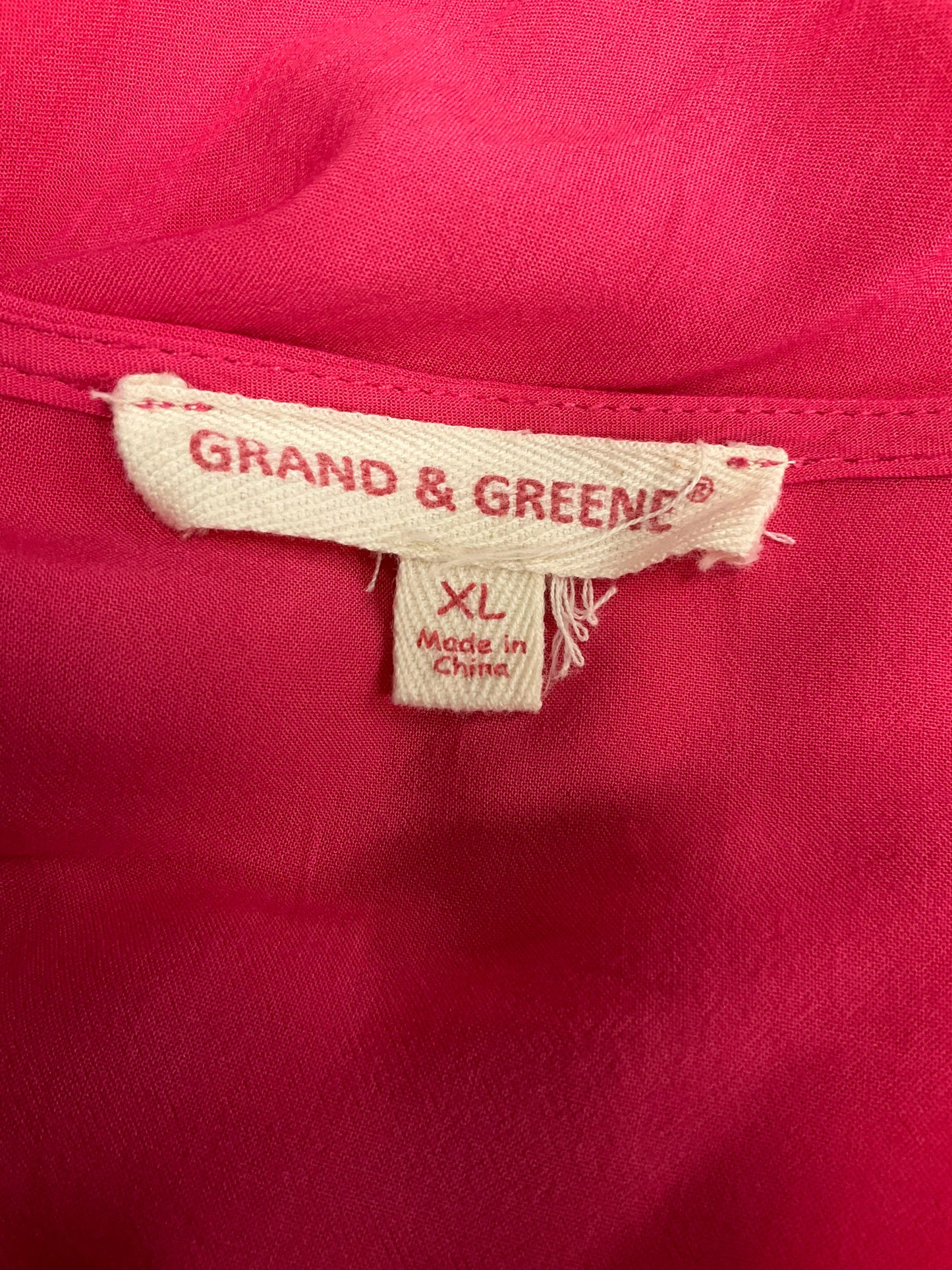 Pink Top 3/4 Sleeve Grand And Greene, Size Xl