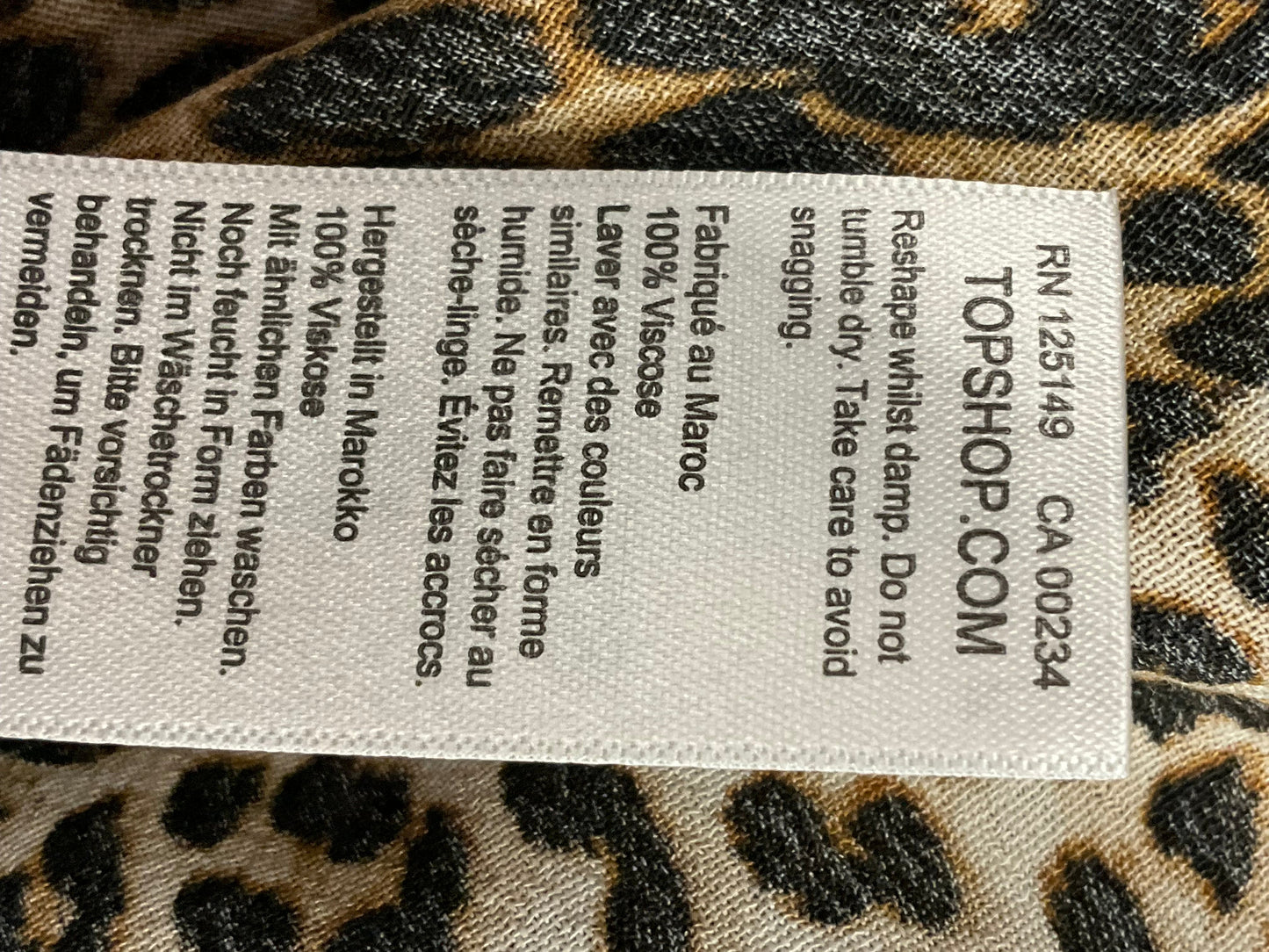 Animal Print Dress Casual Maxi Top Shop, Size M