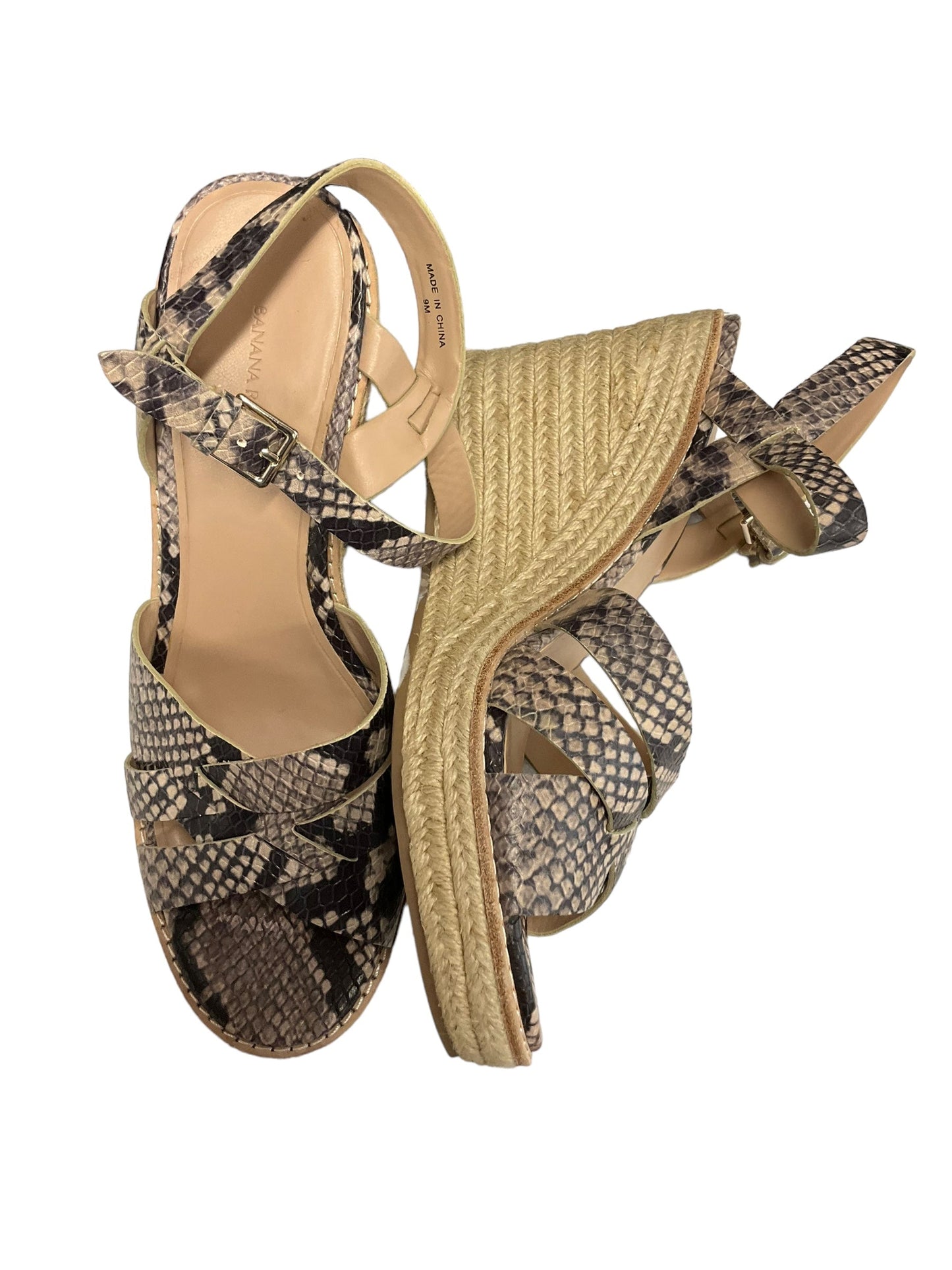 Snakeskin Print Shoes Heels Wedge Banana Republic, Size 9