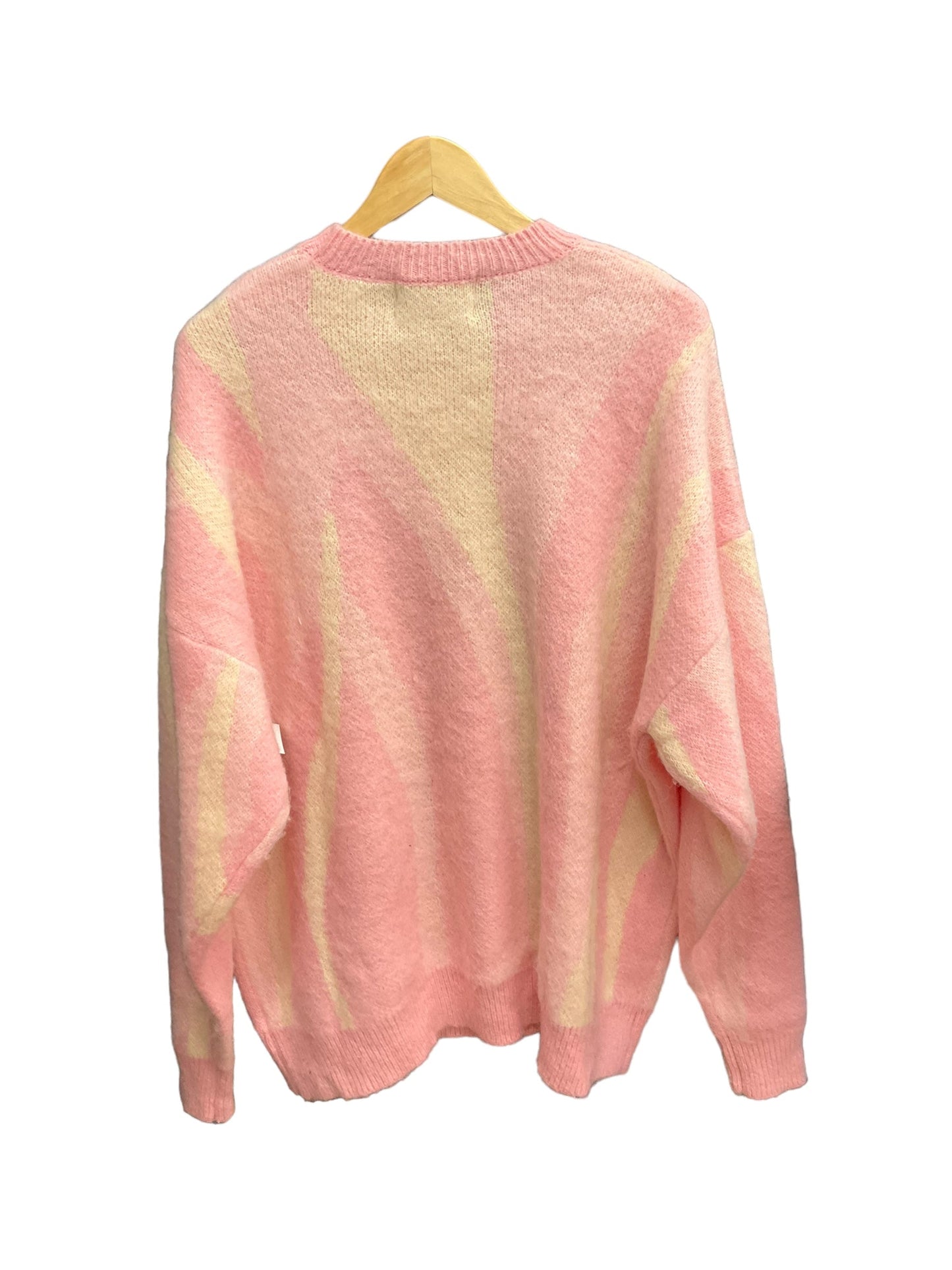 Pink & White Sweater Clothes Mentor, Size Xl