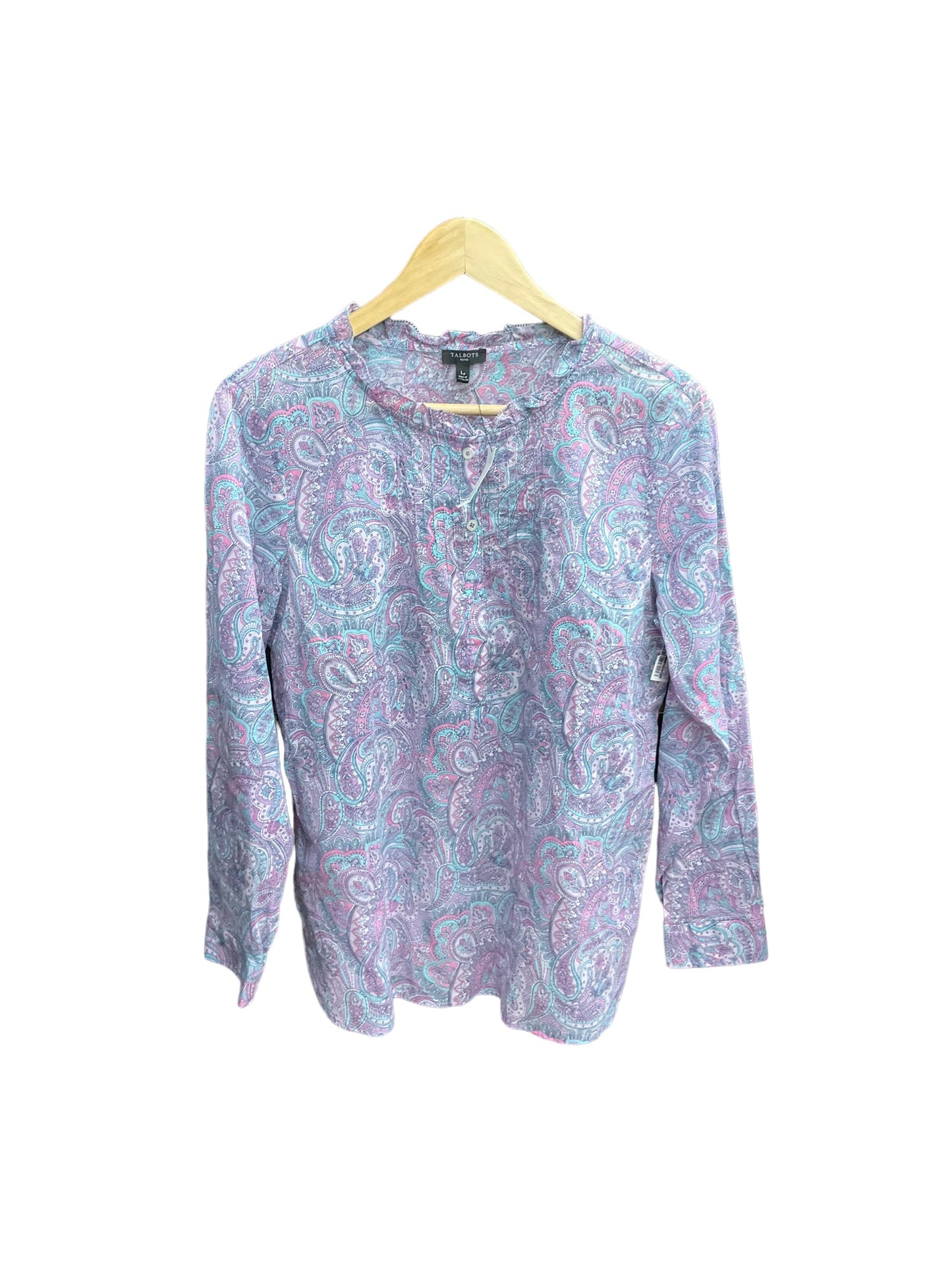 Paisley Print Top Long Sleeve Talbots, Size L