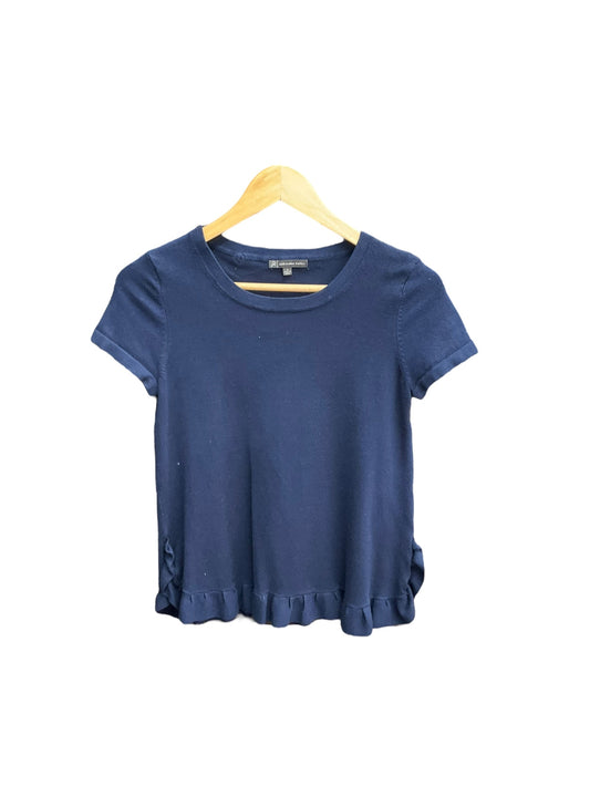 Navy Top Short Sleeve Adrianna Papell, Size S