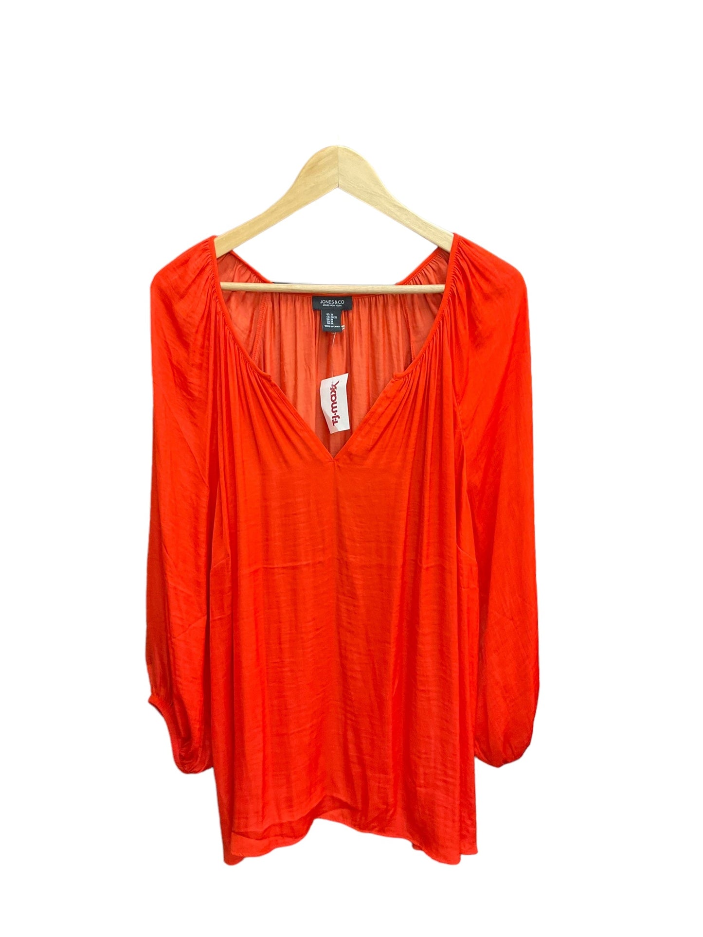 Orange Top Long Sleeve Jones And Co, Size 3x